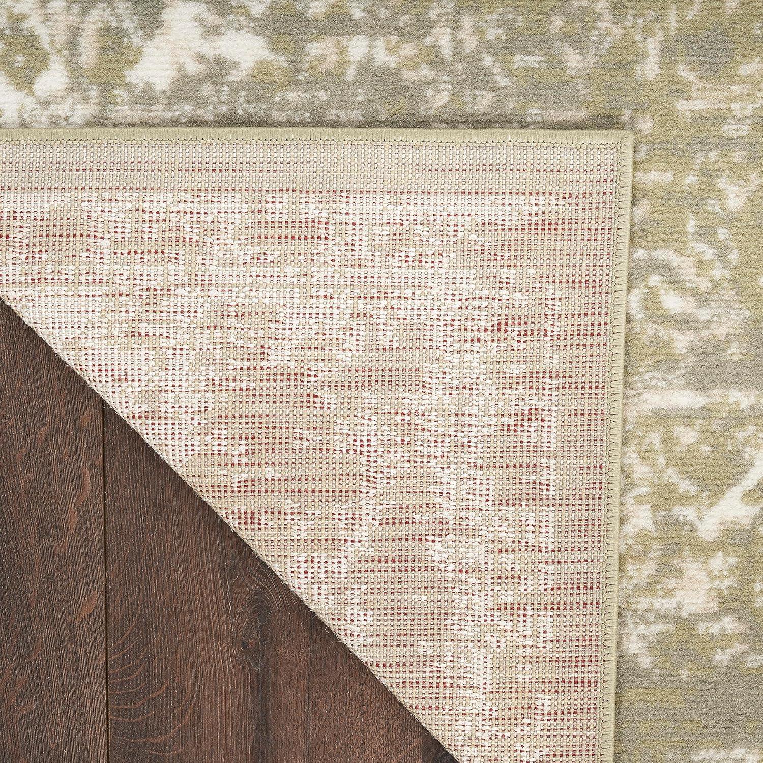 Nourison Grafix Center Medallion Area Rug Olive 7'10" x 9'10"