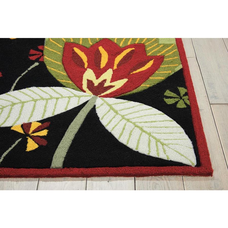Nourison Fantasy Floral Black 1'9" x 2'9" Area Rug, (2x3)