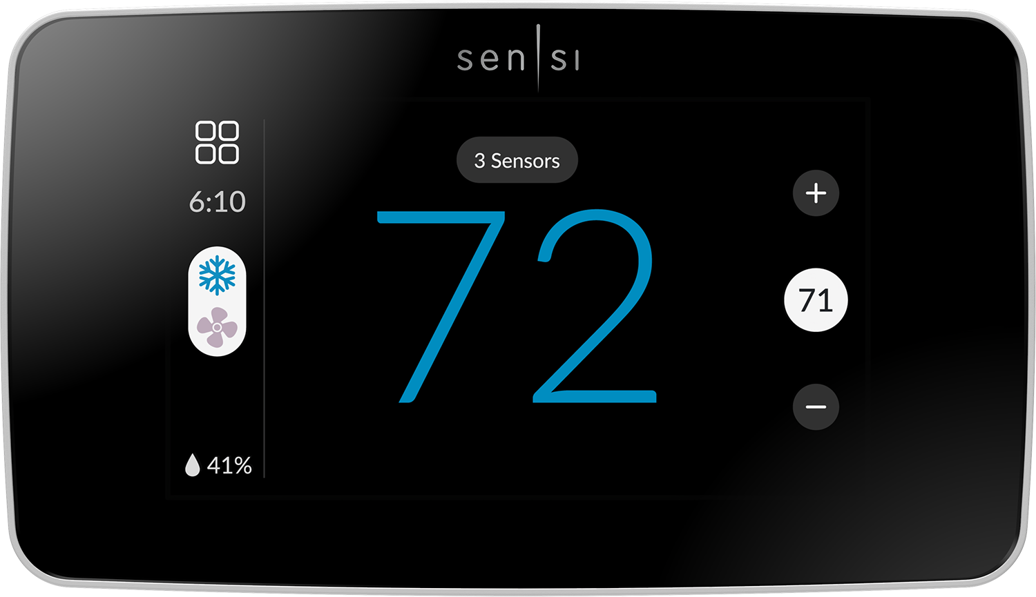 Sensi Touch 2 Black Programmable Smart Thermostat with LCD Display