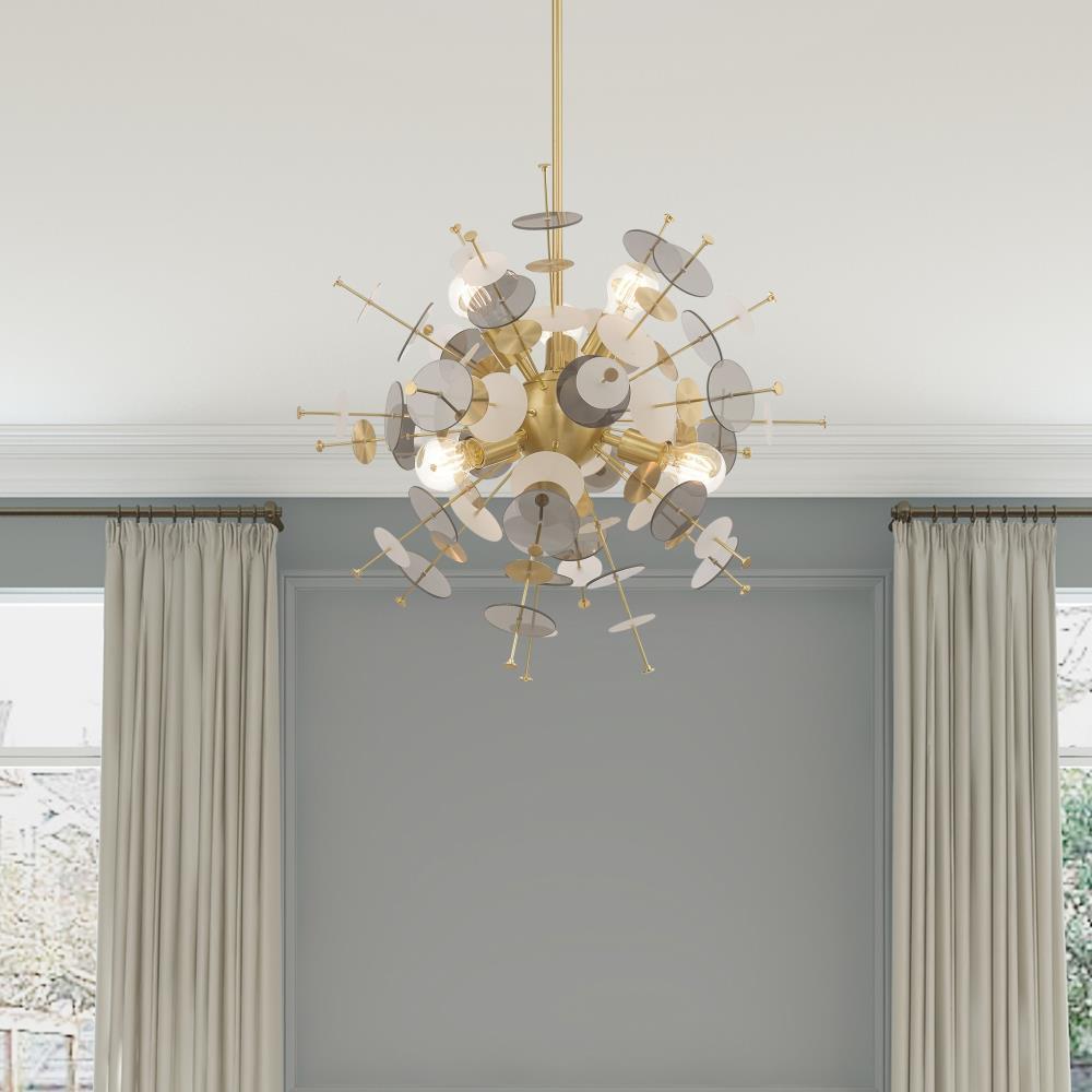 Livex Lighting Circulo 6 - Light Chandelier in  Satin Brass