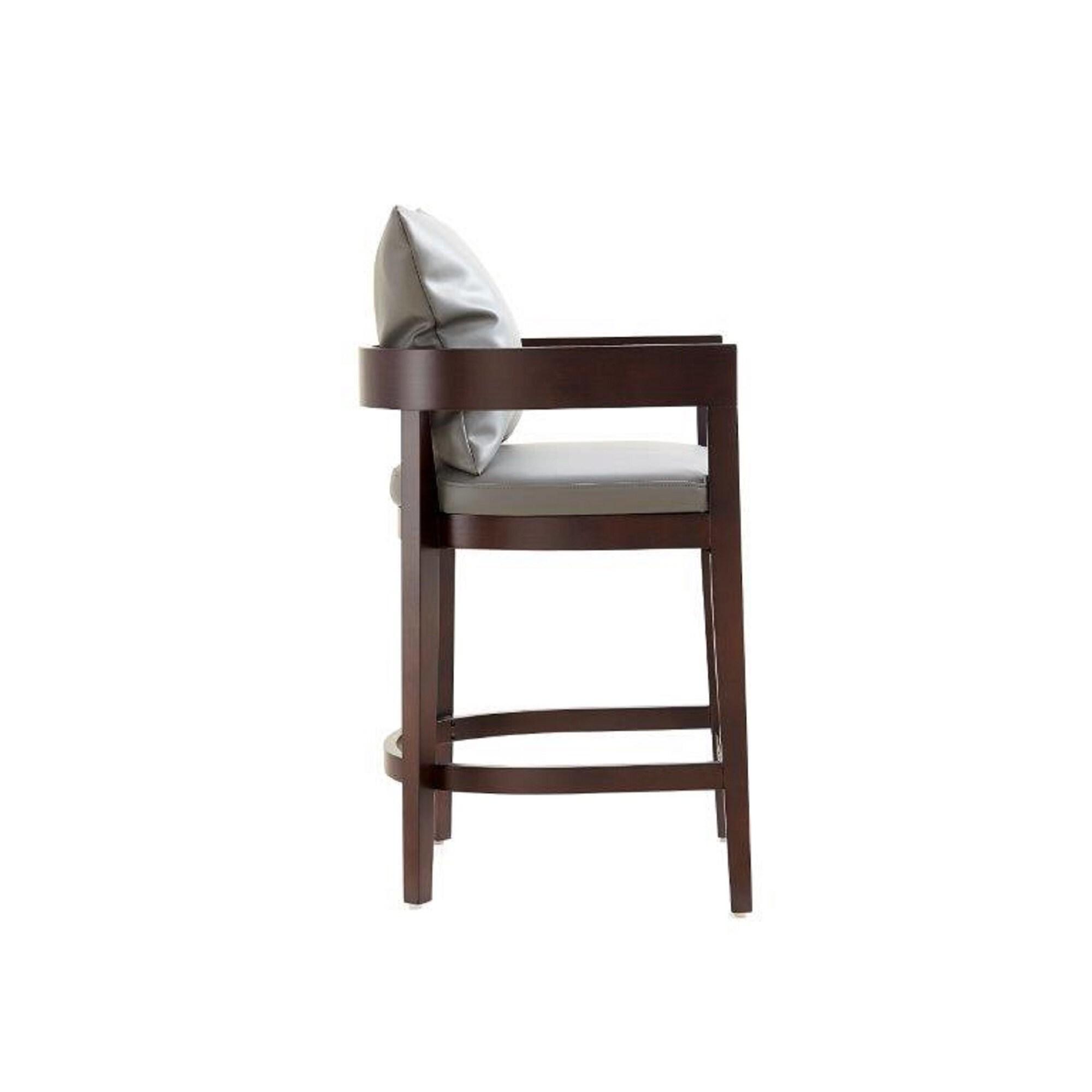 Ritz Beech Wood Counter Height Barstool Gray - Manhattan Comfort