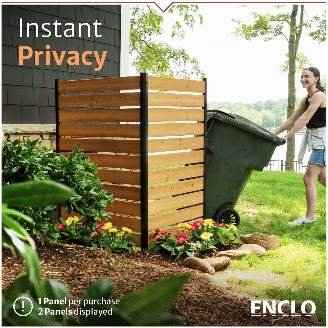 60.5in H x 38.625in W (1 Panel) No Dig Enclo Concord Cedar Wood Privacy Screen, Great to Hide Trash Cans, Decorative Patio Privacy Screen, Outdoor Privacy Fence Panel, Air Conditioner Fence, EC18022