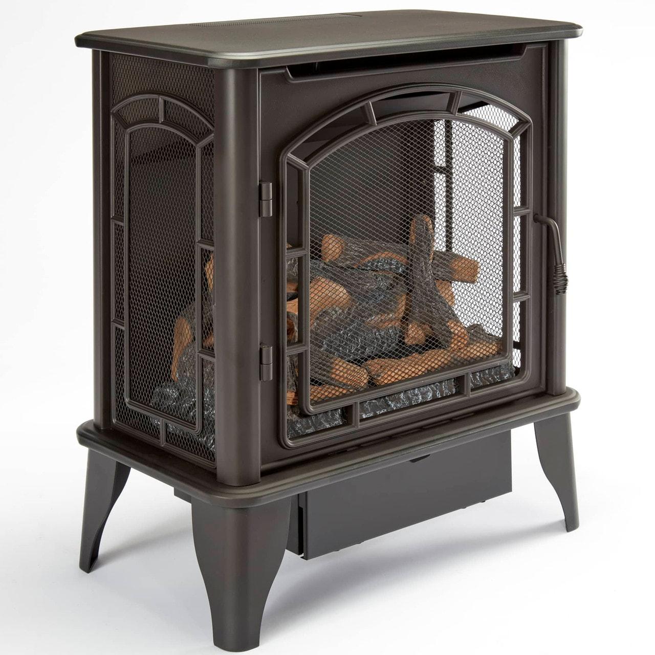 Bluegrass Living Bluegrass Living Panorama Vent Free Dual Fuel 3-Sided Gas Stove - 23,000 BTU, Remote Control, Black Finish - Model# BTSD23RT