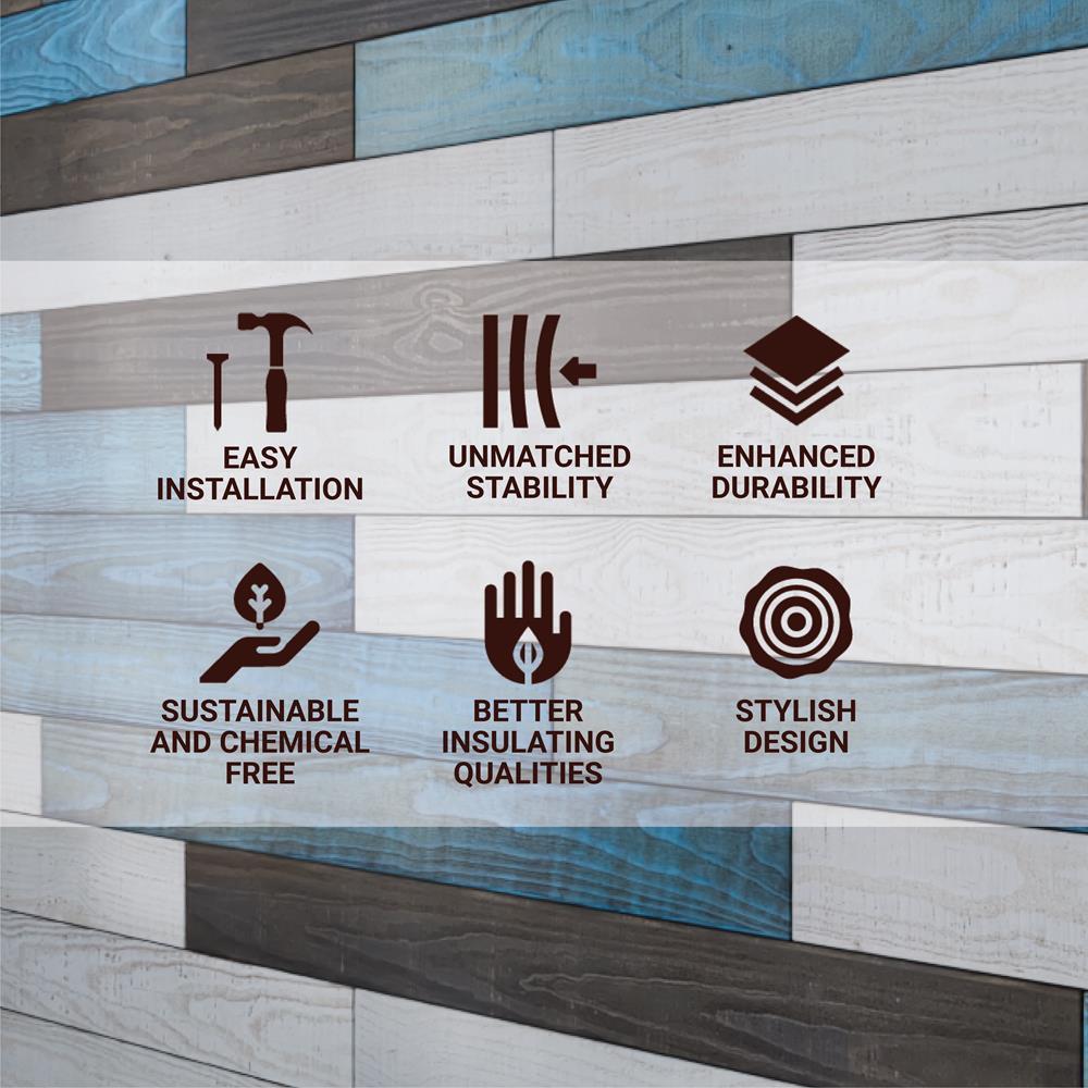 Thermo-Treated 1/4 x 5 in. x 4 ft. Barn Wood Wall Planks (10 sq. ft. 6-Pack)