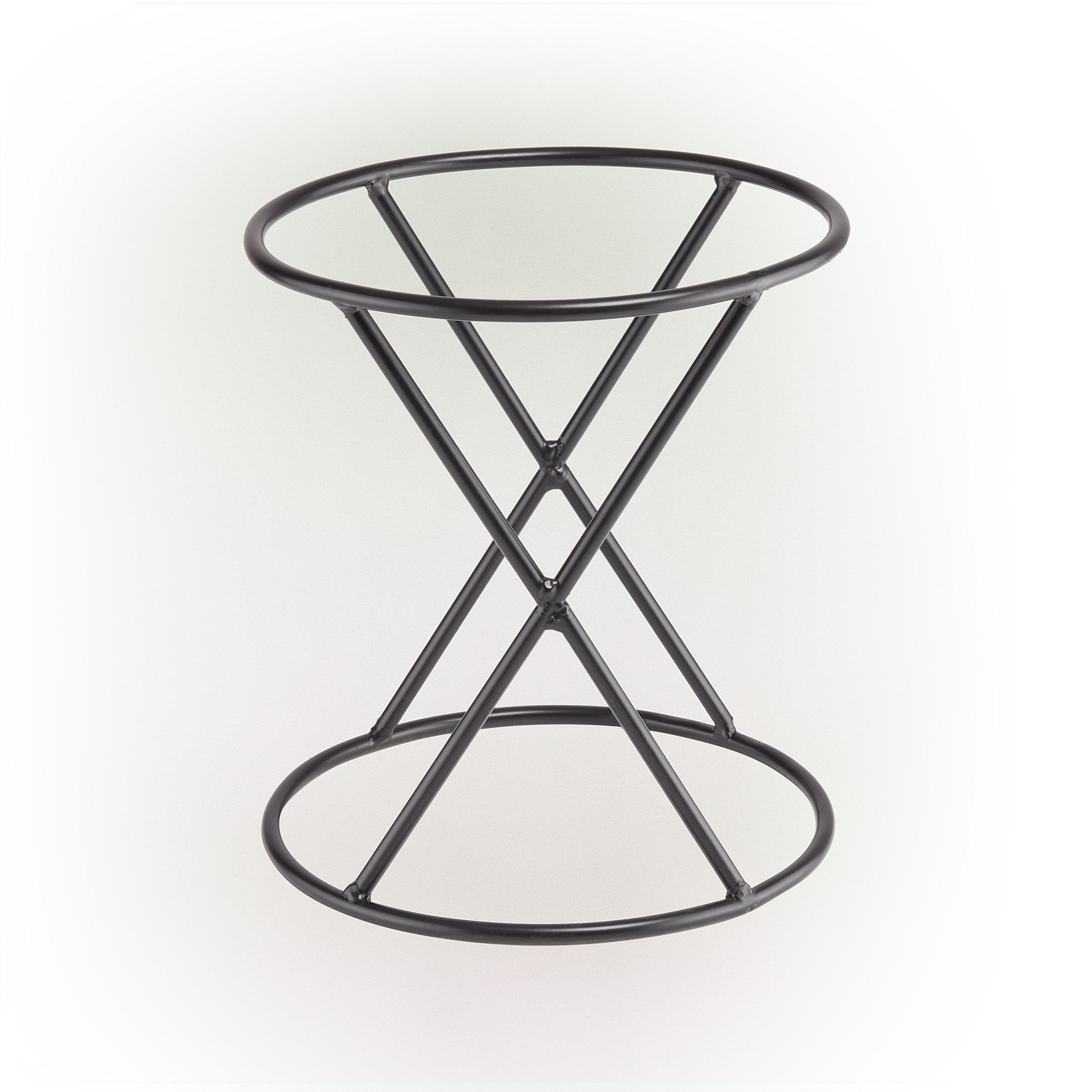 Alpine Corporation 10" x 11" Metal Gazing Globe Display Stand, Black