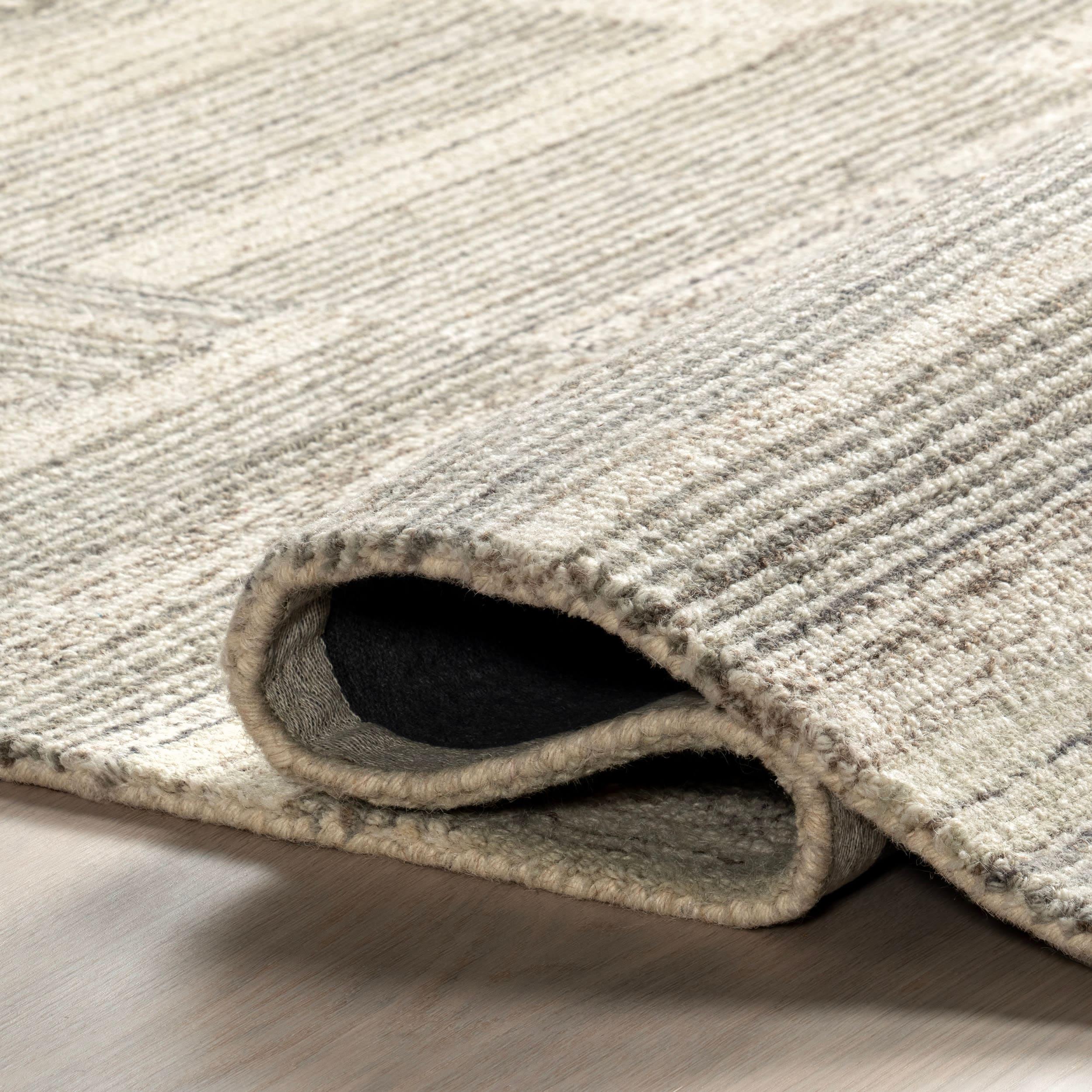 Nuloom Deco Striped Tile Wool Area Rug, 4' x 6', Light Grey