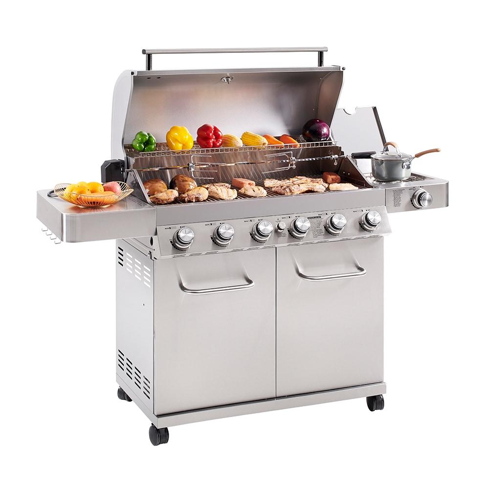 Monument Grill 77352 6-Burner Stainless Propane Gas Grillwith Rotisserie Kit