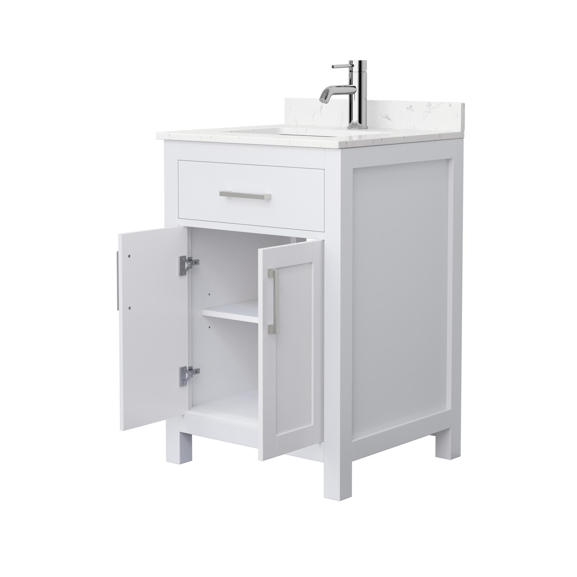 Wyndham Collection Beckett 24" Freestanding Single Bathroom Vanity with Cultured Marble Top