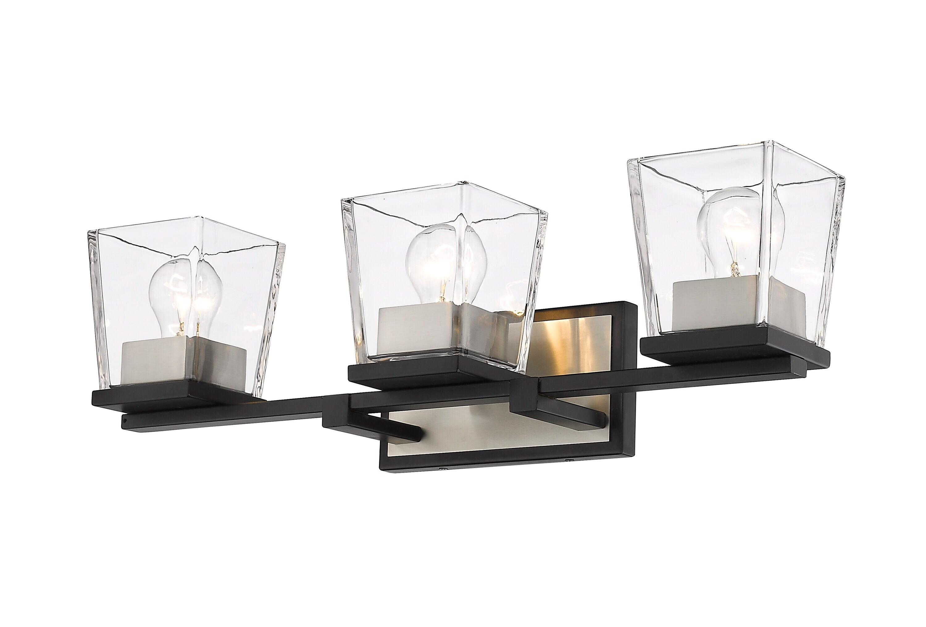 Z-Lite Bleeker Street 3 - Light Vanity in  Matte Black/Brushed Nickel