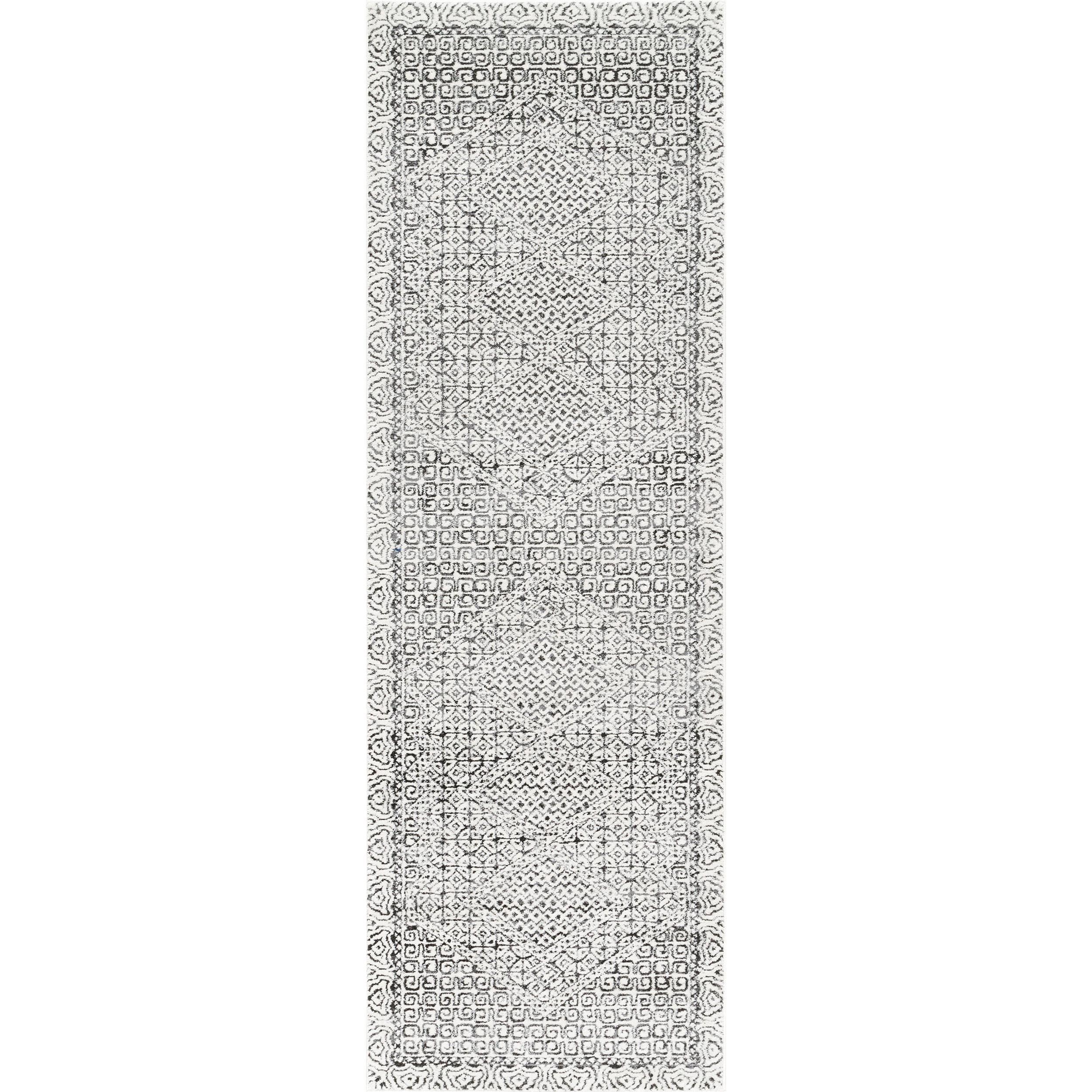 Nuloom Exie Medallion 8 Square Indoor Area Rug for Living Room Bedroom Dining Room Kitchen, Grey/Ivory