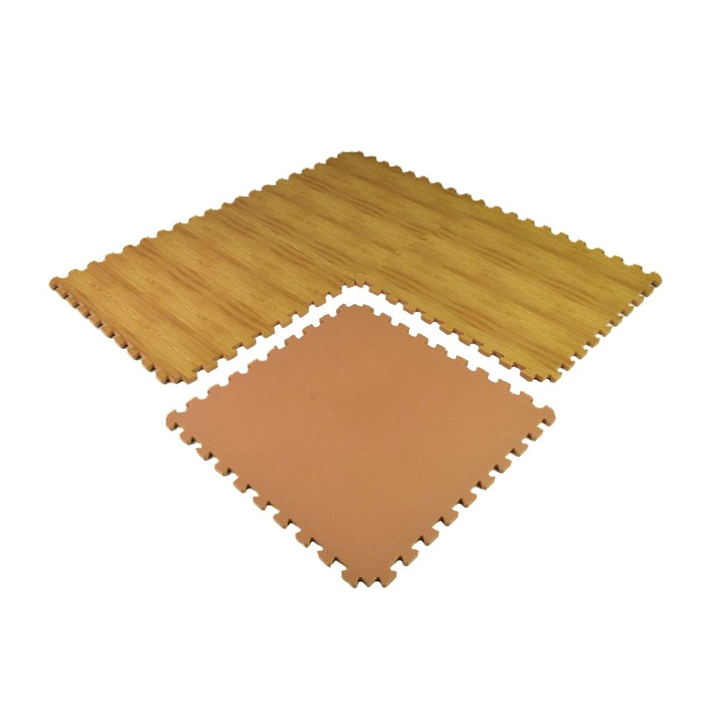Greatmats Wood Grain Interlocking Wood Look Reversible Foam Tiles 1/2 Inch x 2x2 Ft. Light Wood/Tan 15 Pack