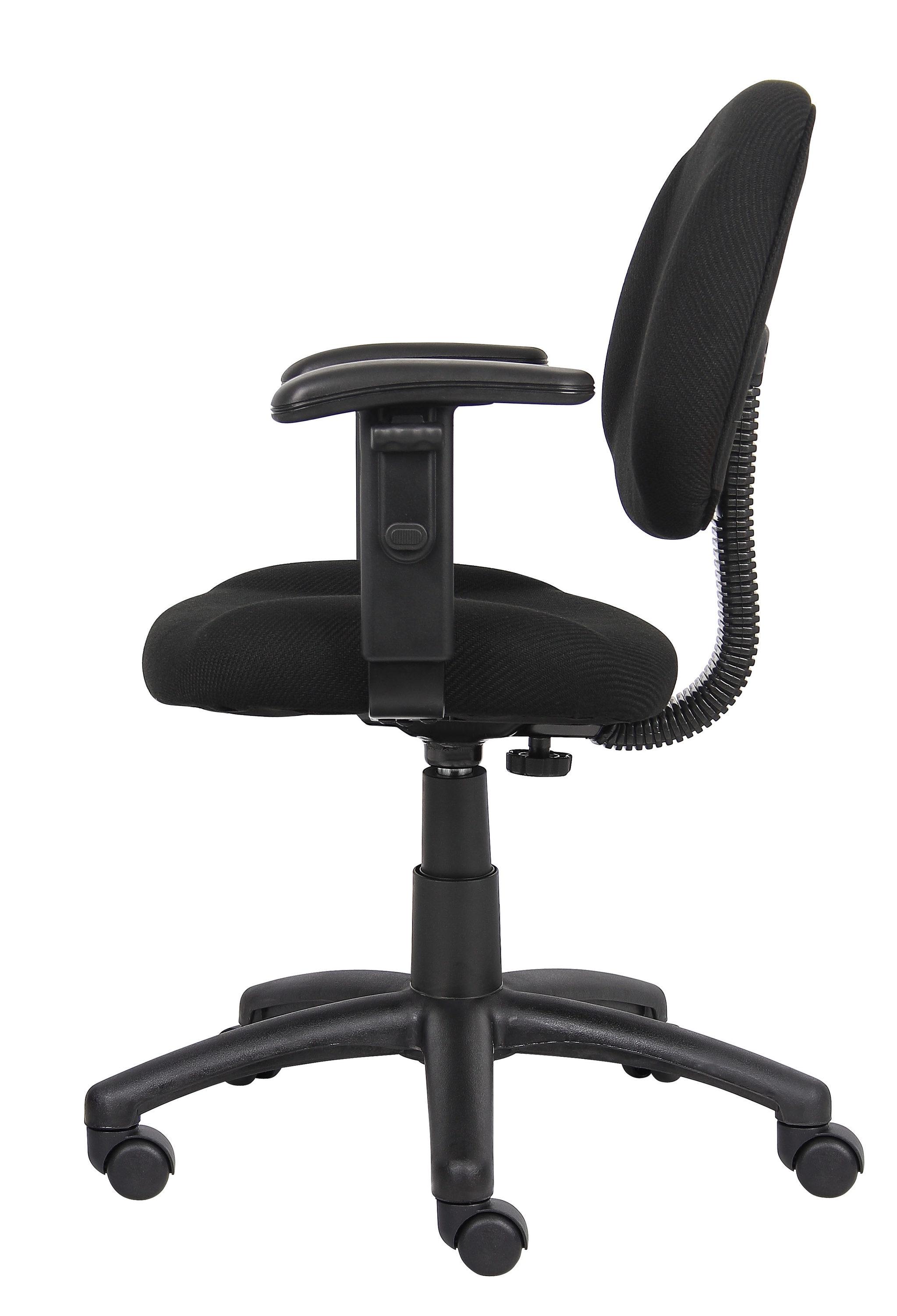 Boss Office Products DX Posture Office Chair with Adjustable Arms in Black