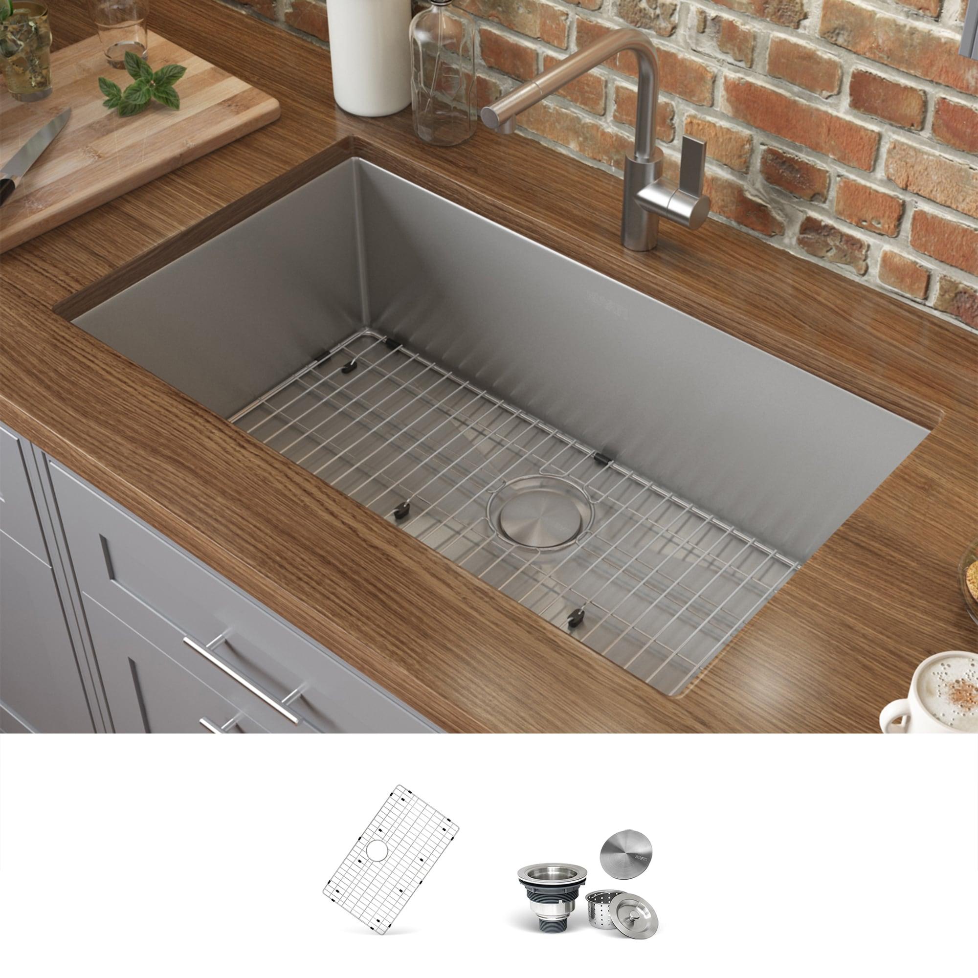Ruvati RVH7250 Ruvati 28-inch Undermount 16 Gauge Stainless Steel Kitchen Sink Rounded Corners Single Bowl