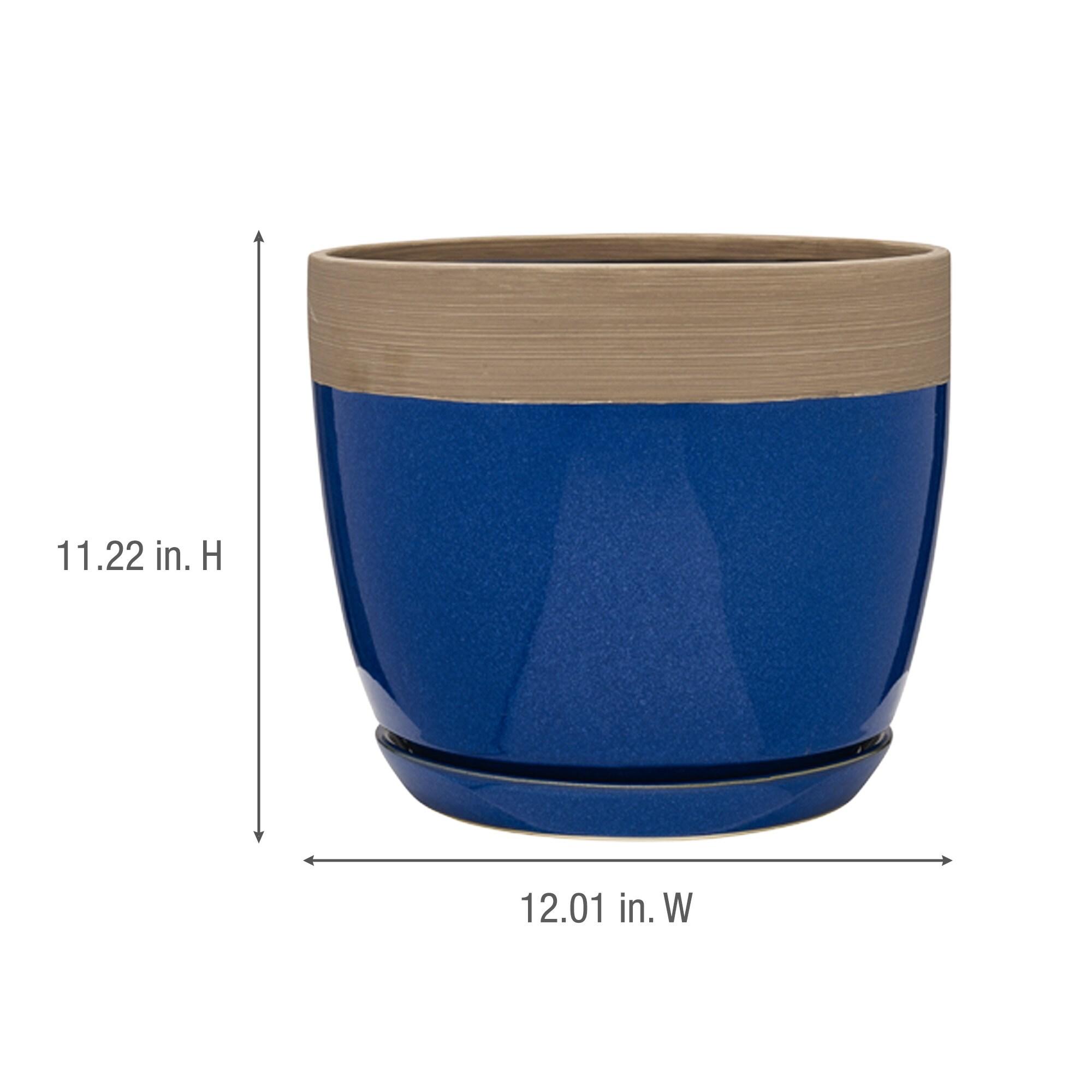Southern Patio 12" Ana Planter in Navy Finish - Southern Patio
