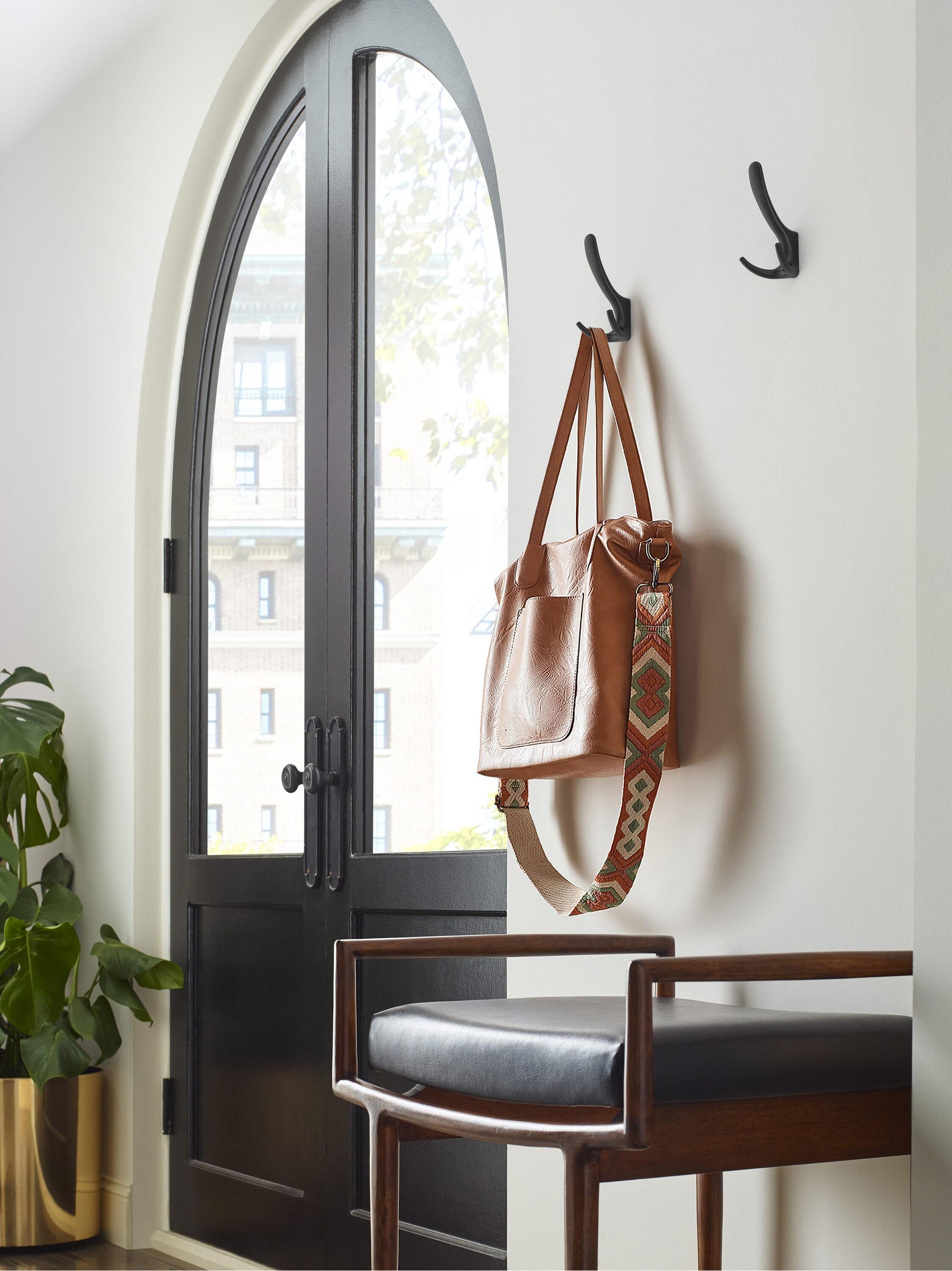 Amerock Finesse Transitional Triple Prong Matte Black Wall Hook