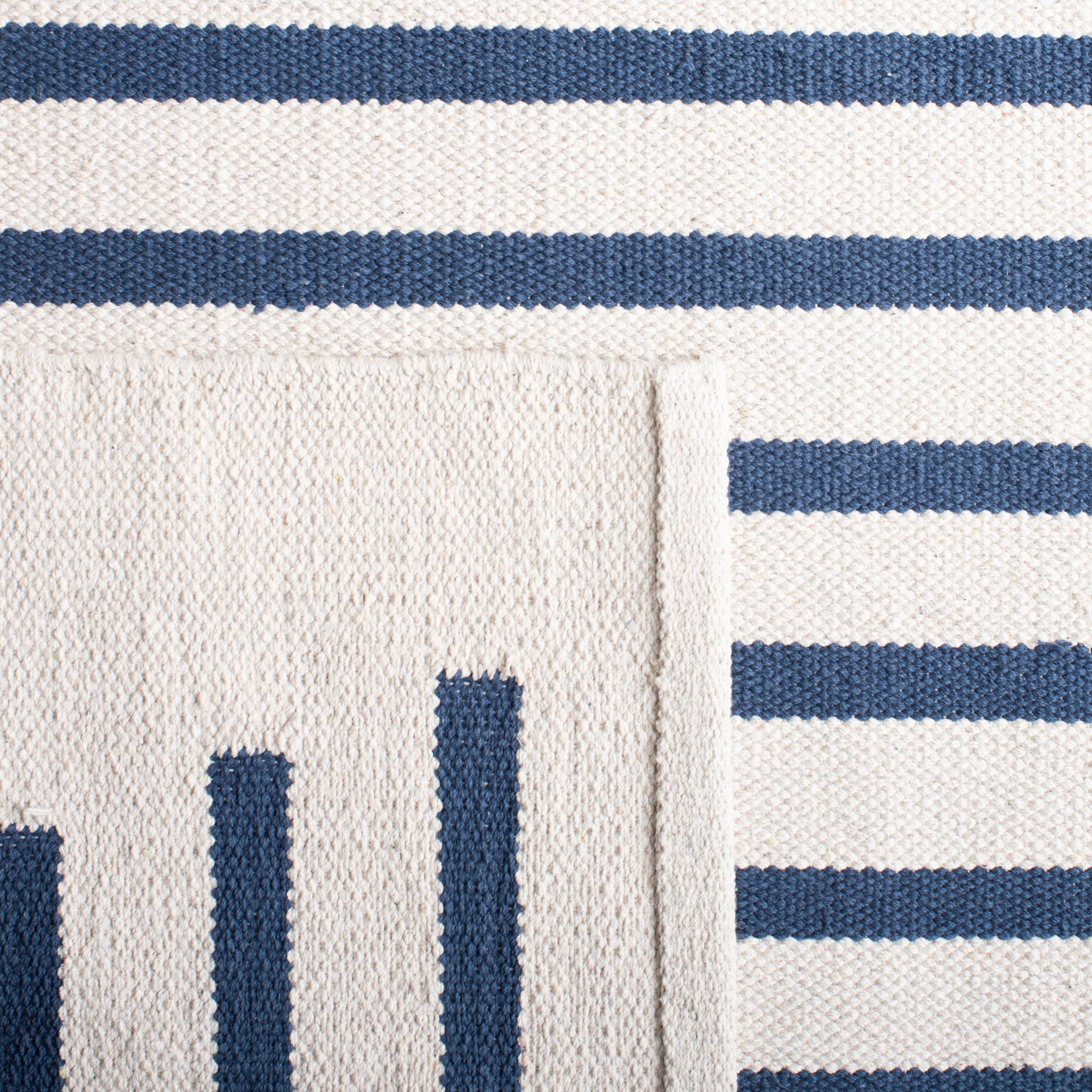 Montauk MTK313 Hand Woven Area Rug - Ivory/Navy - 6'x6' - Safavieh.