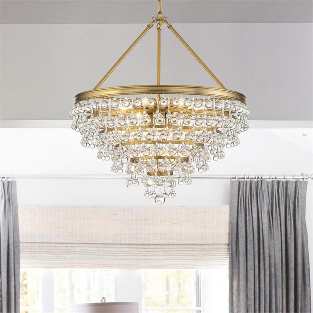 Vibrant Gold Crystal Elegance 8-Light Chandelier