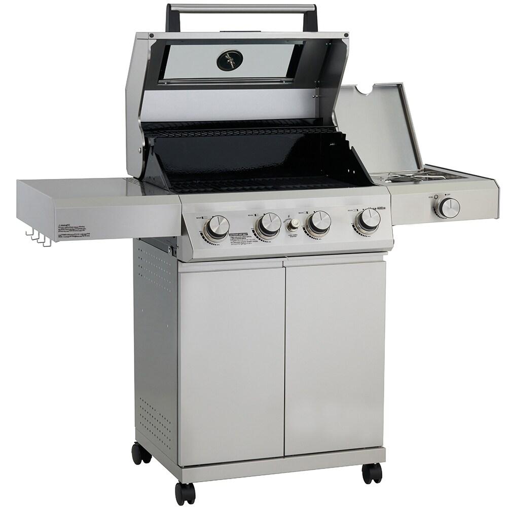 Monument Grills Mesa 400M 4-Burner Liquid Propane 52000 BTU Gas Grill with Side Burner and Cabinet