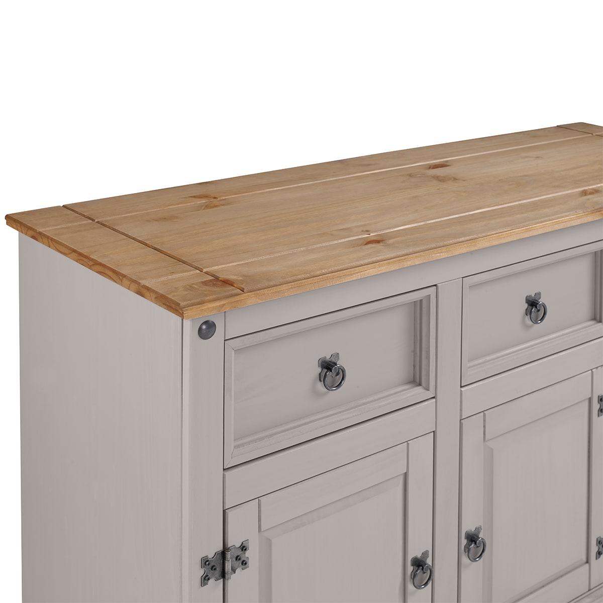 49.25 x 29.88 x 15.75 in. Cottage Series Wood Buffet Sideboard, Corona Gray