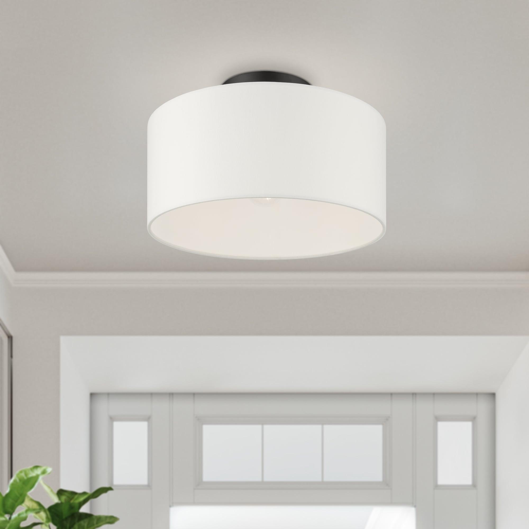 Livex Lighting Meridian 1 - Light Semi-Flush Mount in  Black