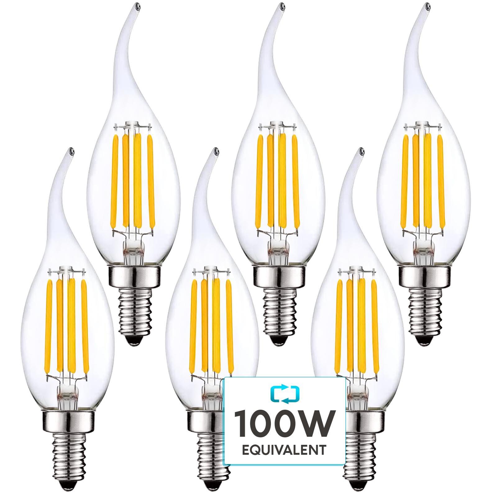 7 Watt (100 Watt Equivalent), CA11 LED, Dimmable, Natural White (3500K), E12/Candelabra Base