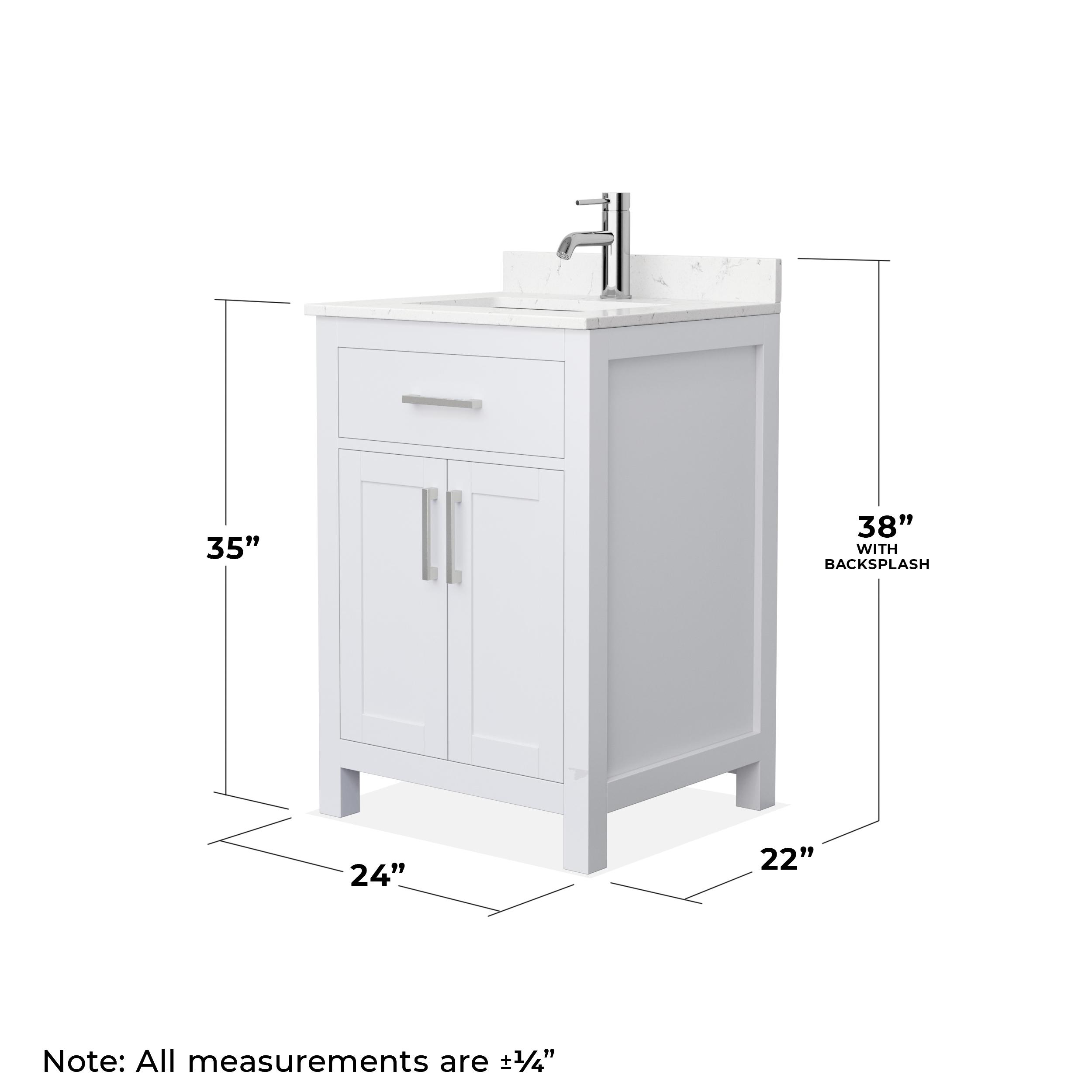 Wyndham Collection Beckett 24" Freestanding Single Bathroom Vanity with Cultured Marble Top