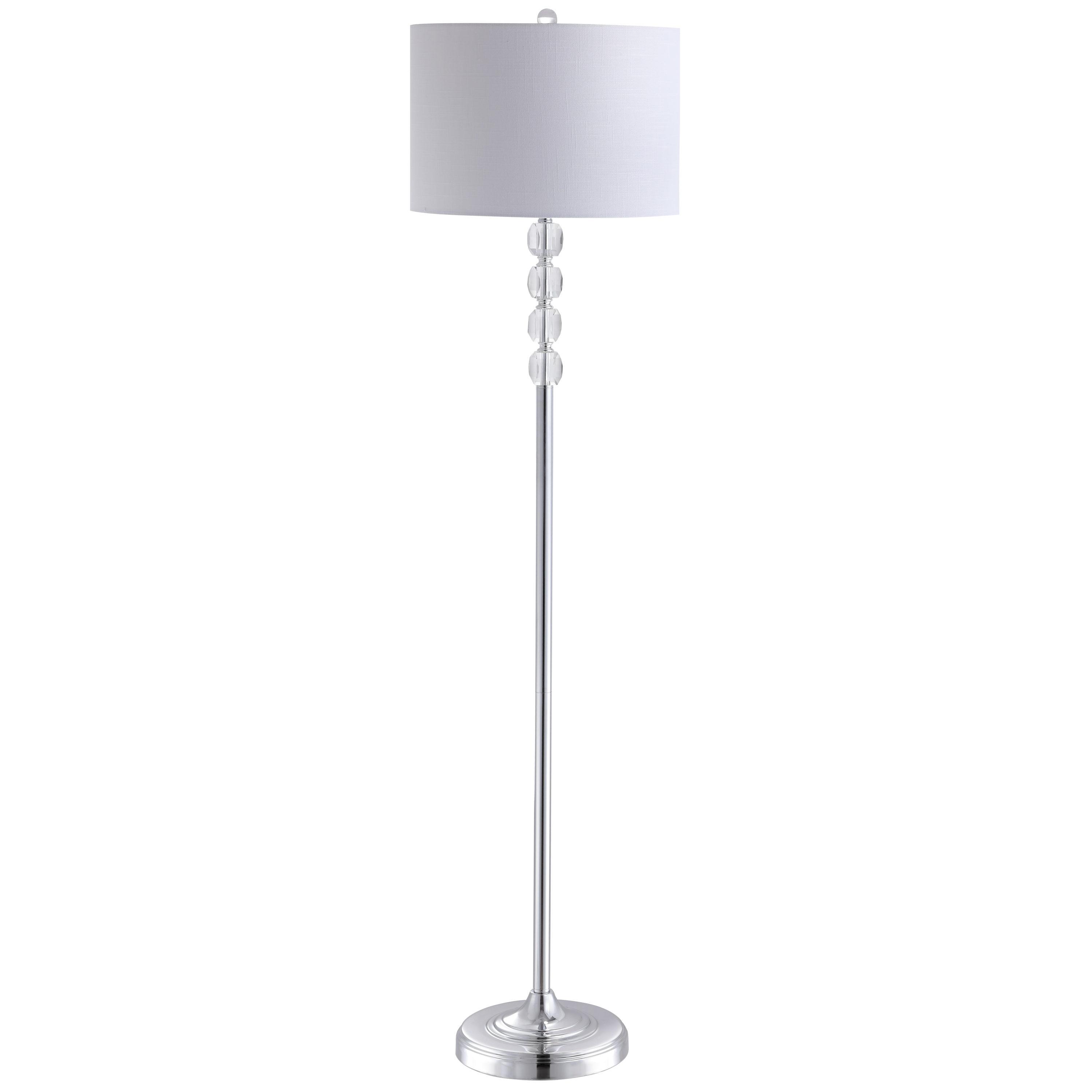 Aubrey 59.5" Crystal / Metal LED Floor Lamp, Clear/Chrome