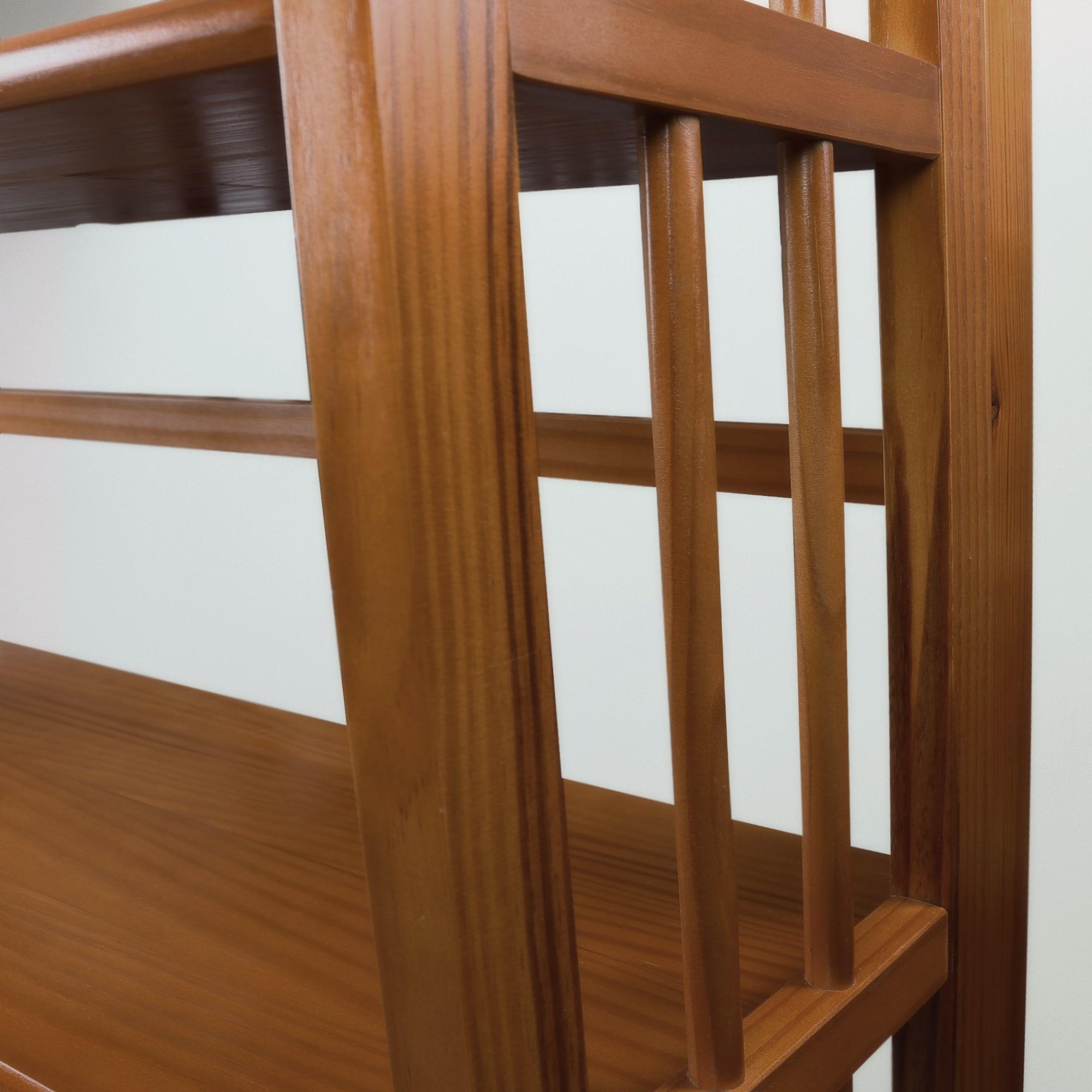 3 Shelf Folding Stackable Bookcase, 27.5" Wide, Espresso