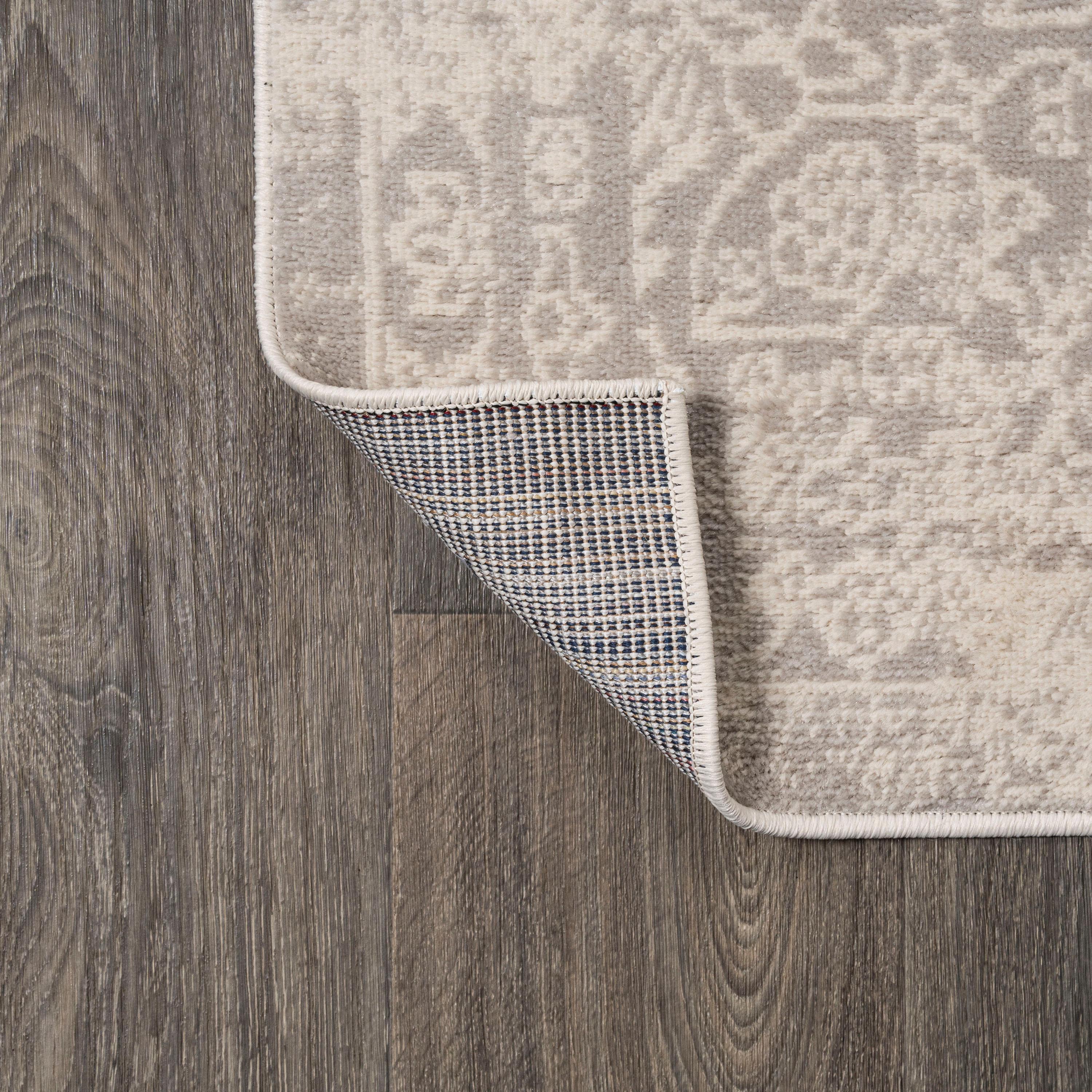 3'x5' Alhambra Ornate Medallion Modern Area Rug, Ivory - JONATHAN Y
