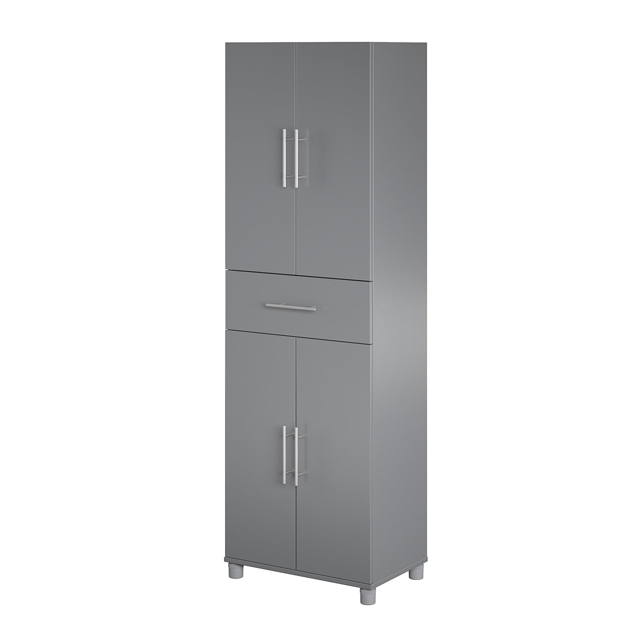 Camberly 4 Door/1 Drawer Storage Cabinet, Graphite Gray