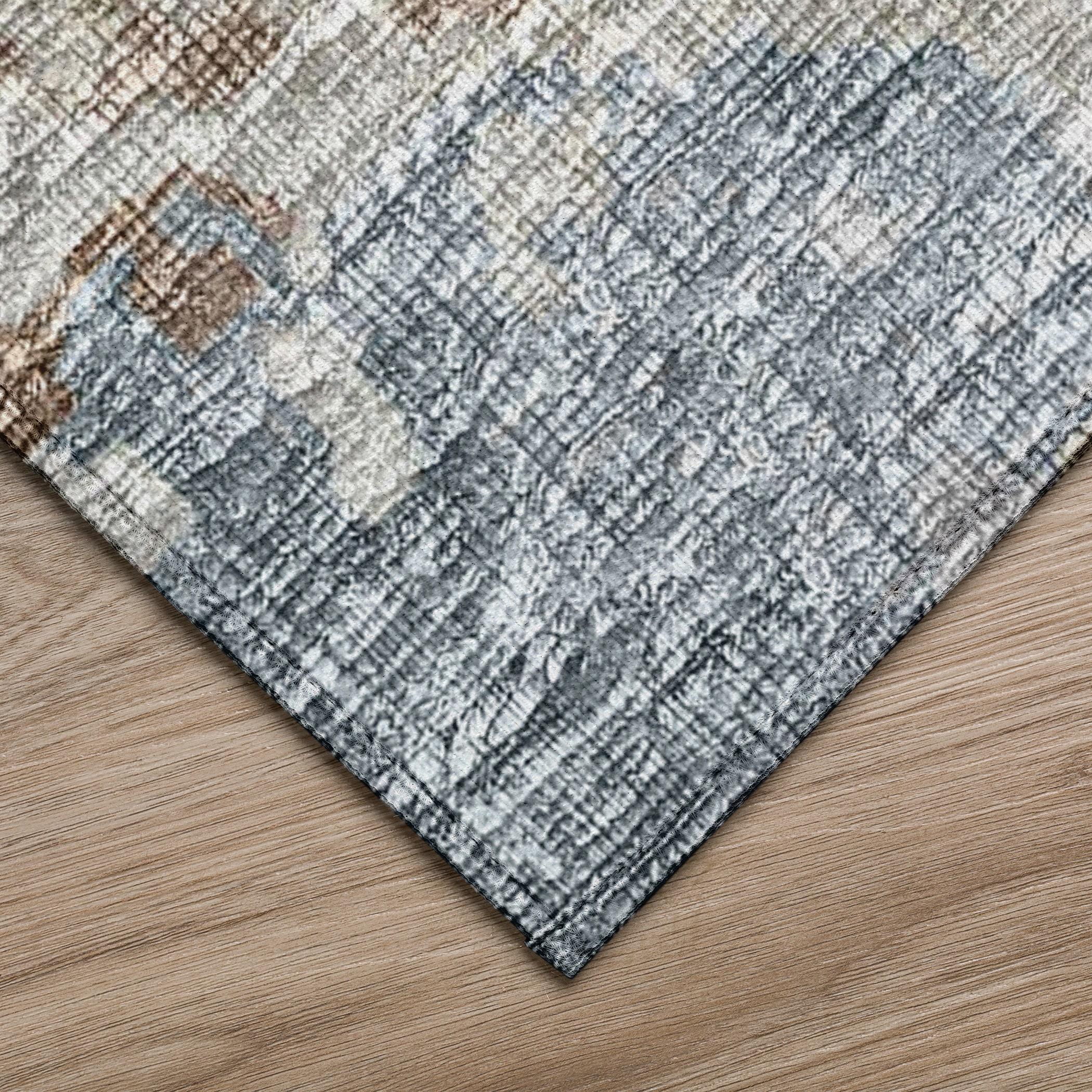 Addison Rugs Indoor/ Outdoor Accord Modern Polyester Washable Rug New 1'8" x 2'6" - Mocha Teal
