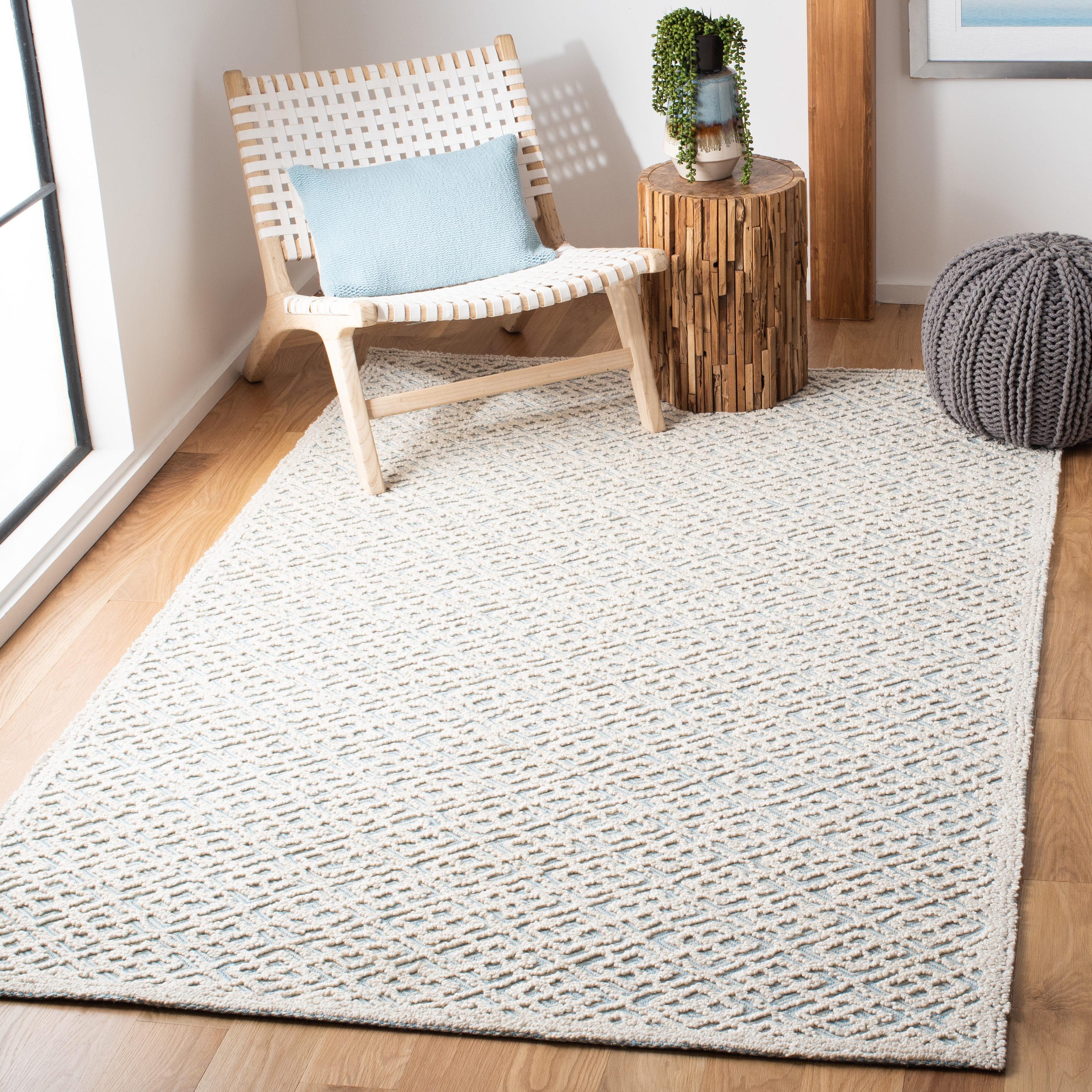 Trace TRC224 Hand Tufted Area Rug - Ivory/Blue - 6'x6' - Safavieh.