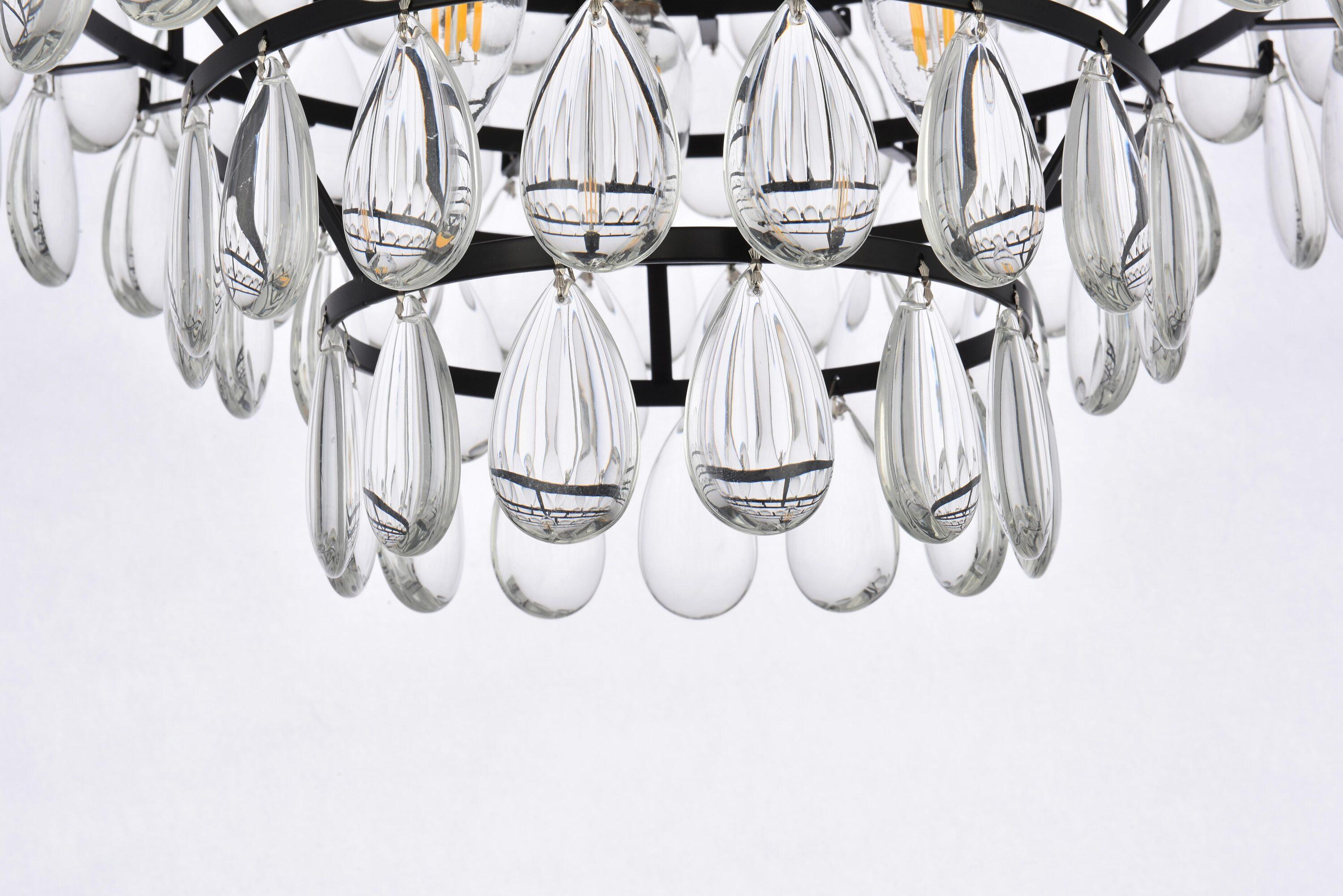 Elegant Lighting Mila 16 inch flush mount in black