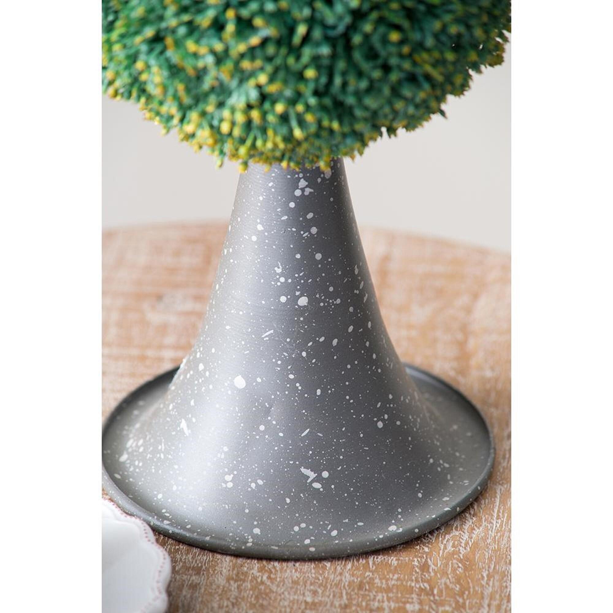 A&B Home Boxwood Ball Topiary with Metal Finial Stand Double Sphere 26 Inch Tall Indoor Outdoor House Decoration