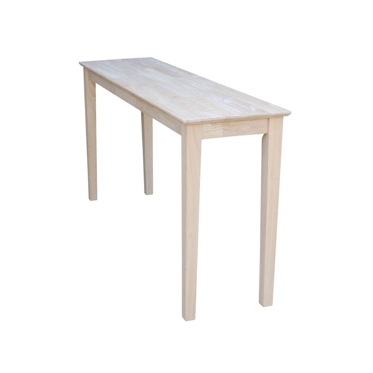 International Concepts 60" Shaker Table Unfinished: Hardwood Entryway Furniture, Spot Clean