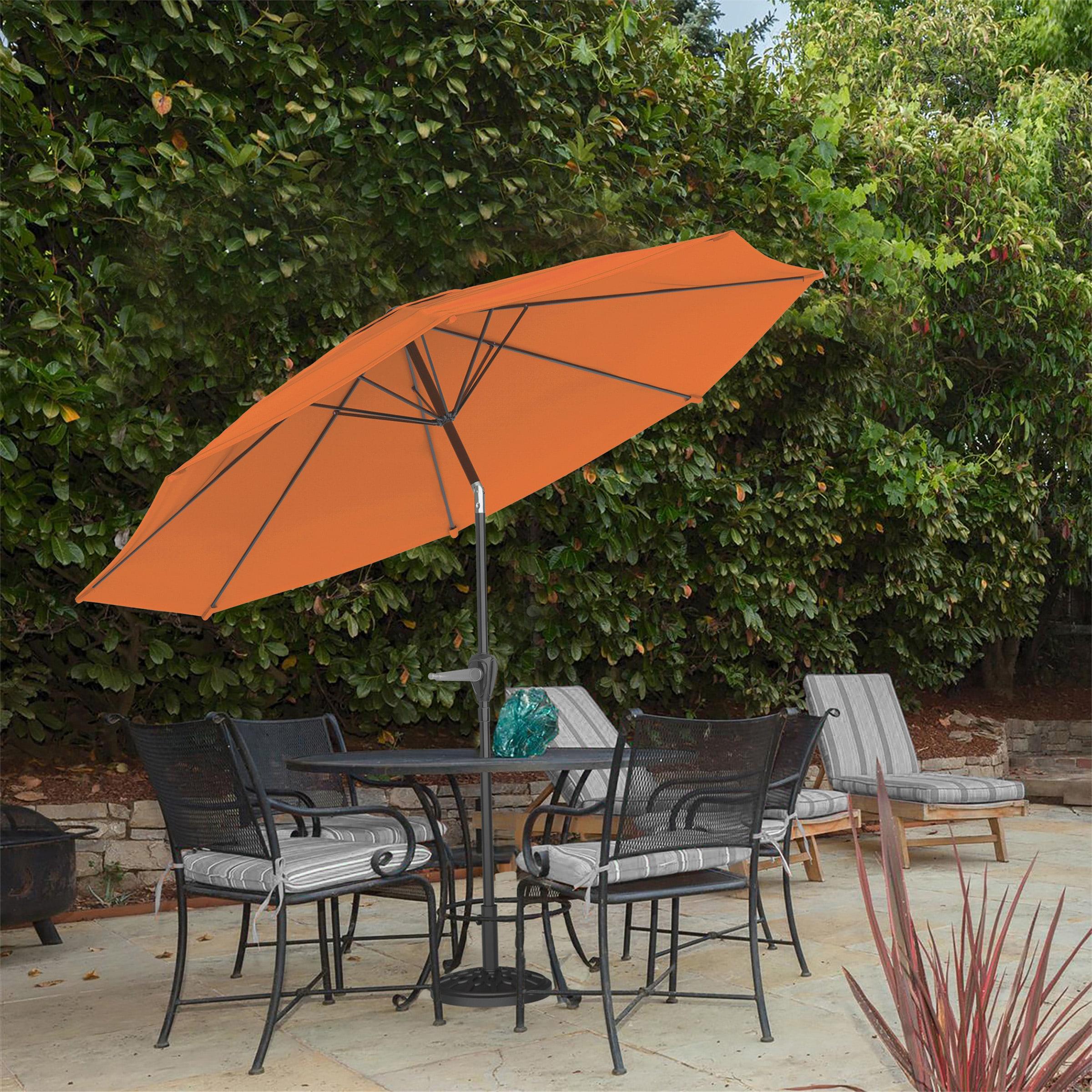 Pure Garden 10 Ft Patio Umbrella with Base, Orange