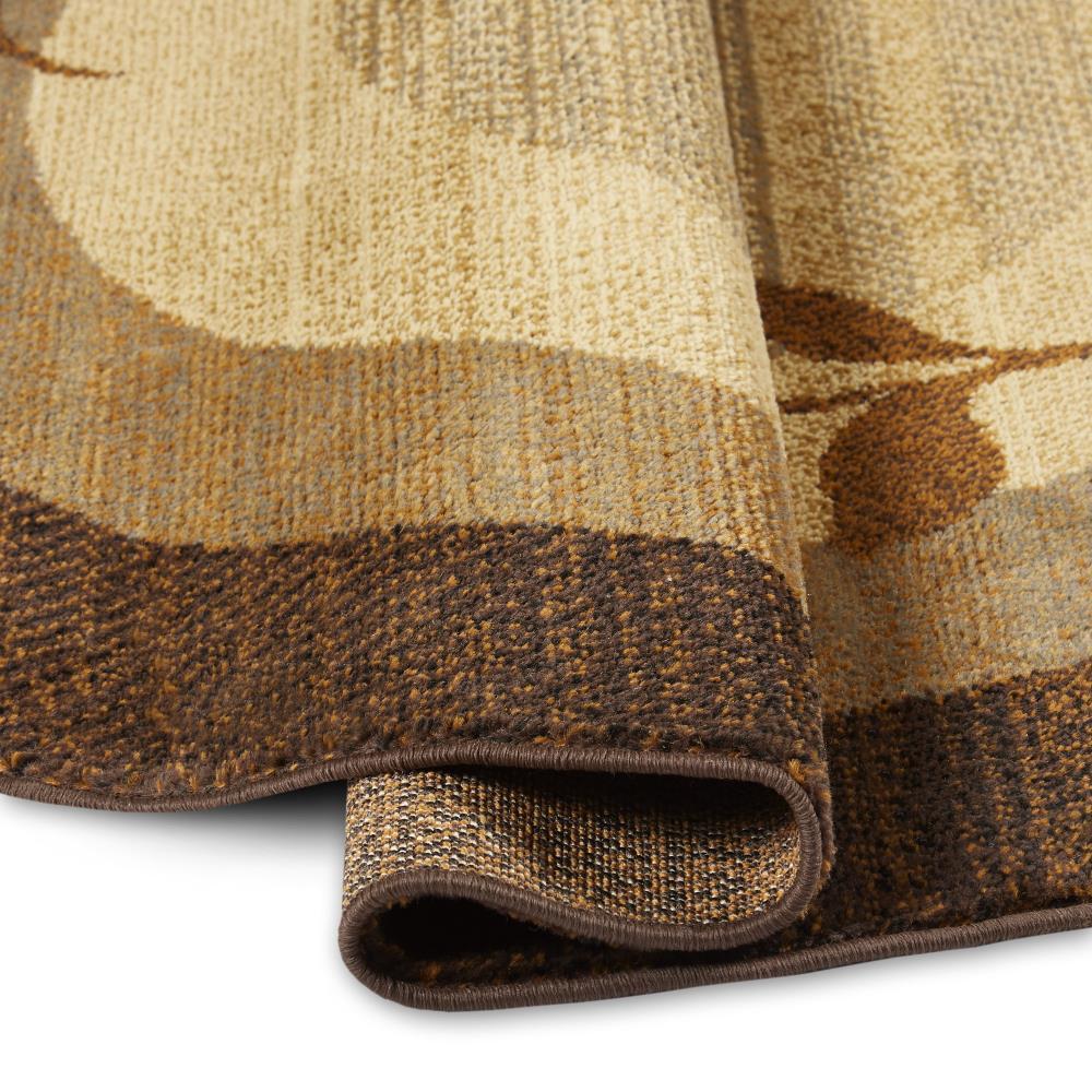 Home Dynamix Royalty Clover Contemporary Geometric Border Area Rug, Brown/Blue, 5'2" Round