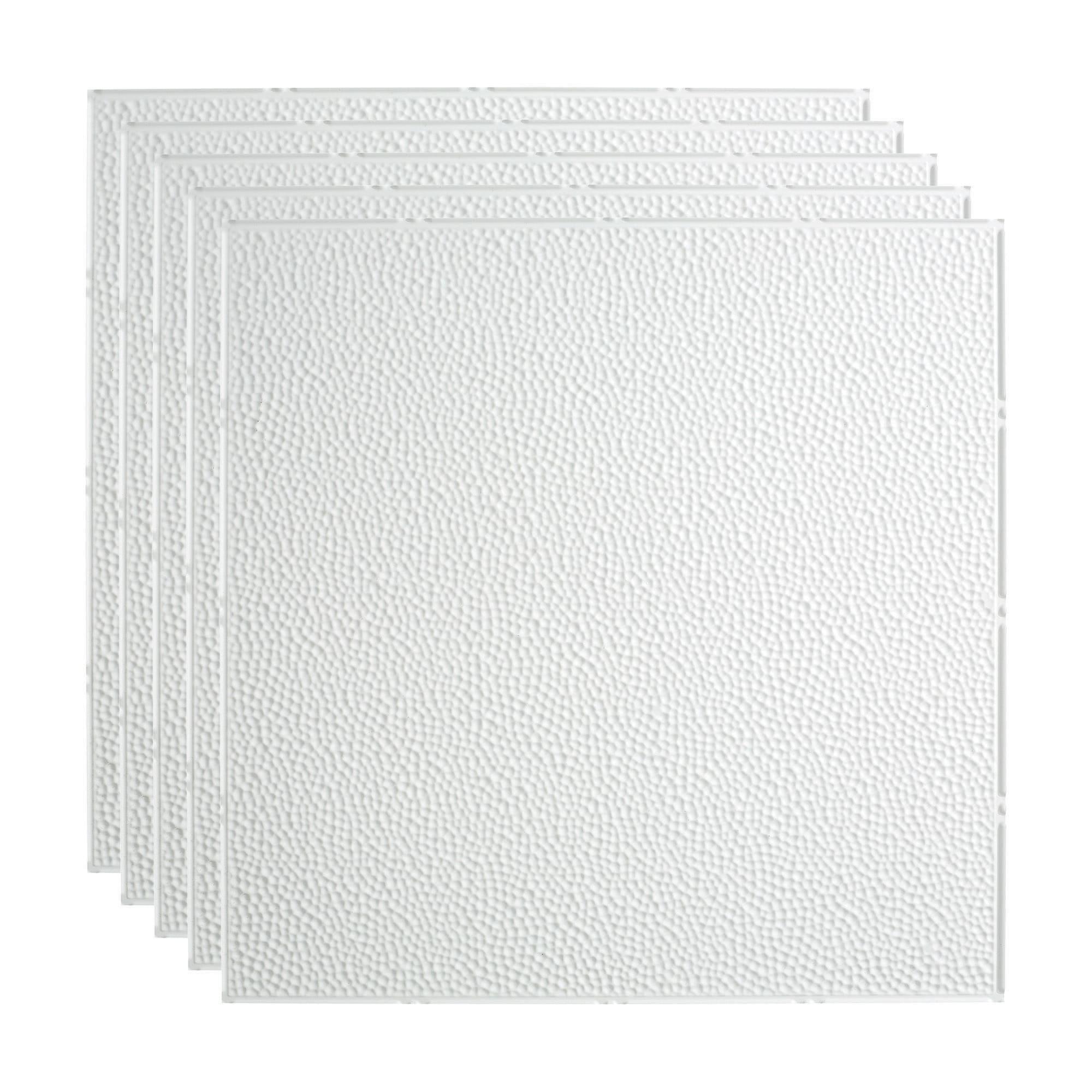 FASÄDE Border Fill  Decorative Vinyl 2ft x 2ft Lay in Ceiling Panel in Gloss White (5 Pack)