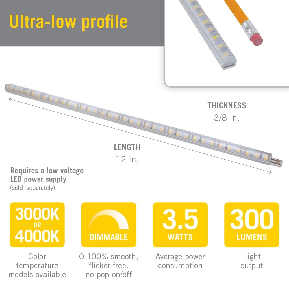 RigidStrip 12 in. Linkable LED Light - 3000K, 24V