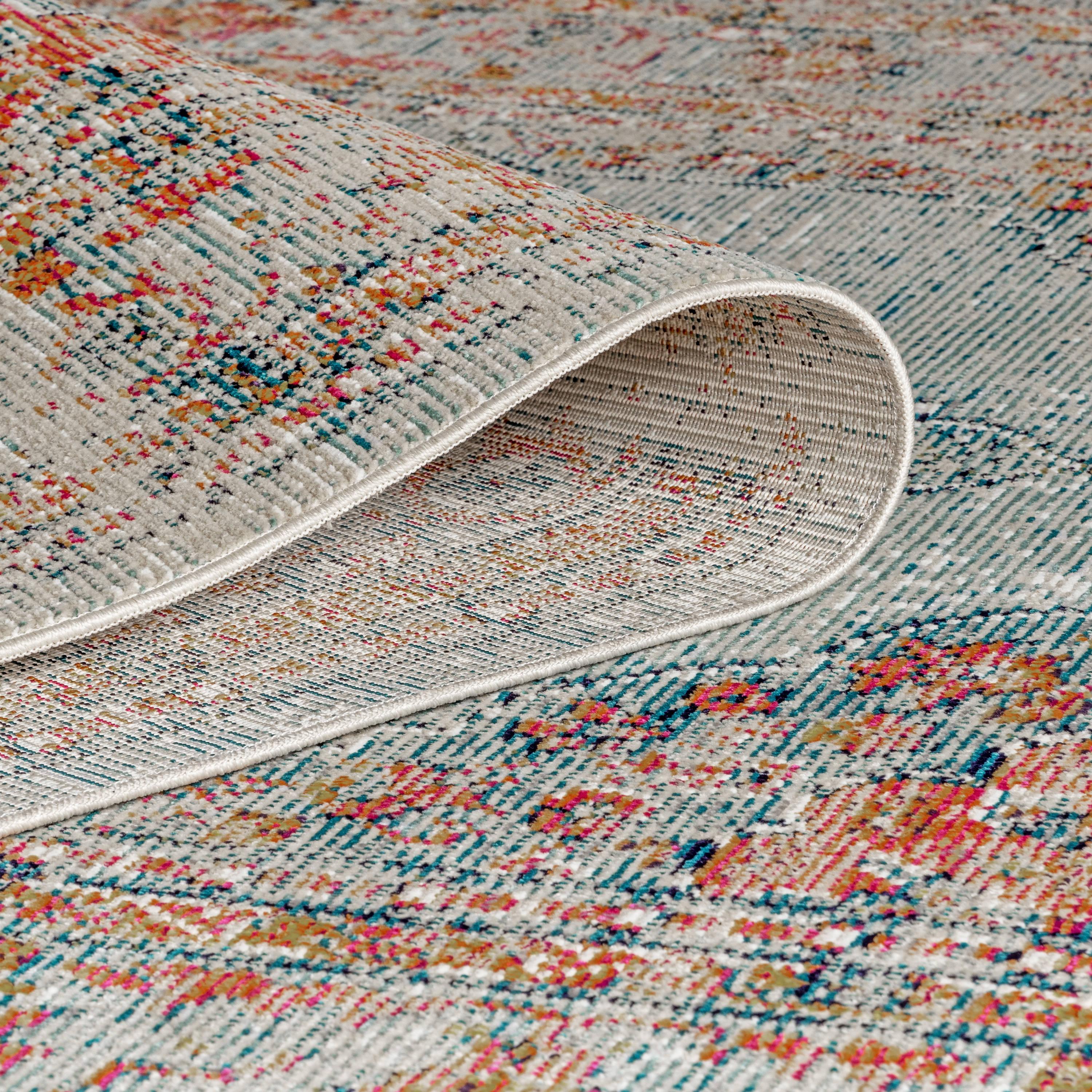4'x6' Cadiz Vintage Medallion Area Rug, Coral/Turquoise - JONATHAN Y