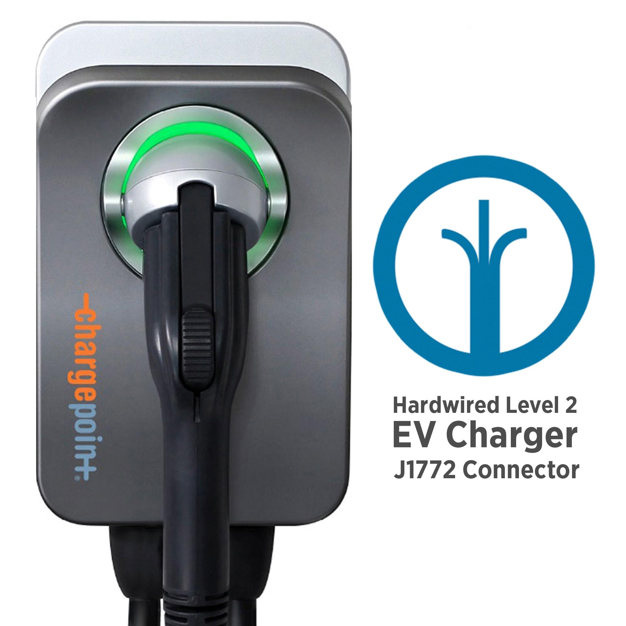 ChargePoint HomeFlex Level 2 EV Charger J1772, Hardwired for Electric Car - Fast Smart Battery Power Charging at Home for Electric Automobile Vehicles