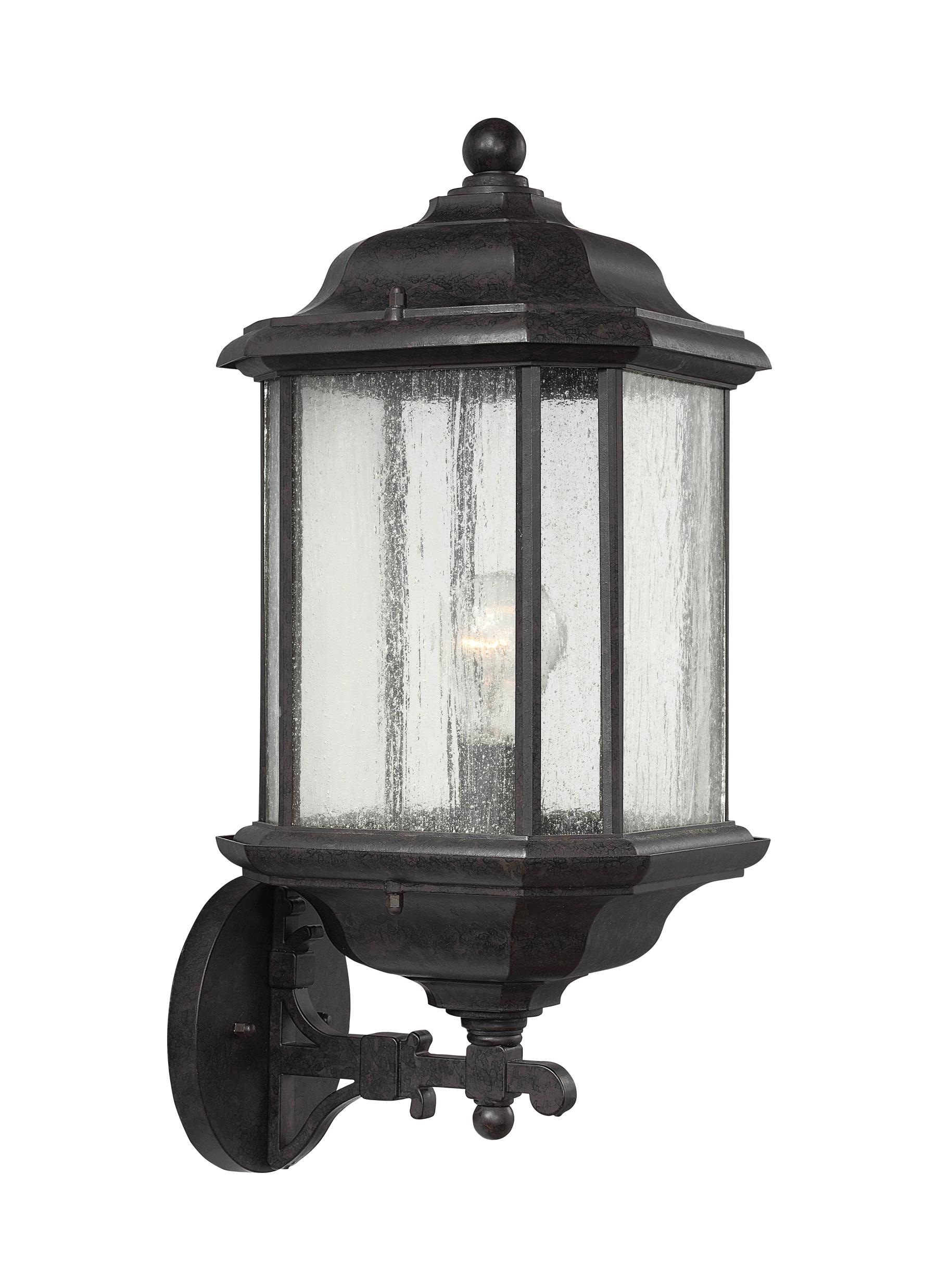 Oxford Bronze Outdoor Wall Lantern with Clear Seeded Glass