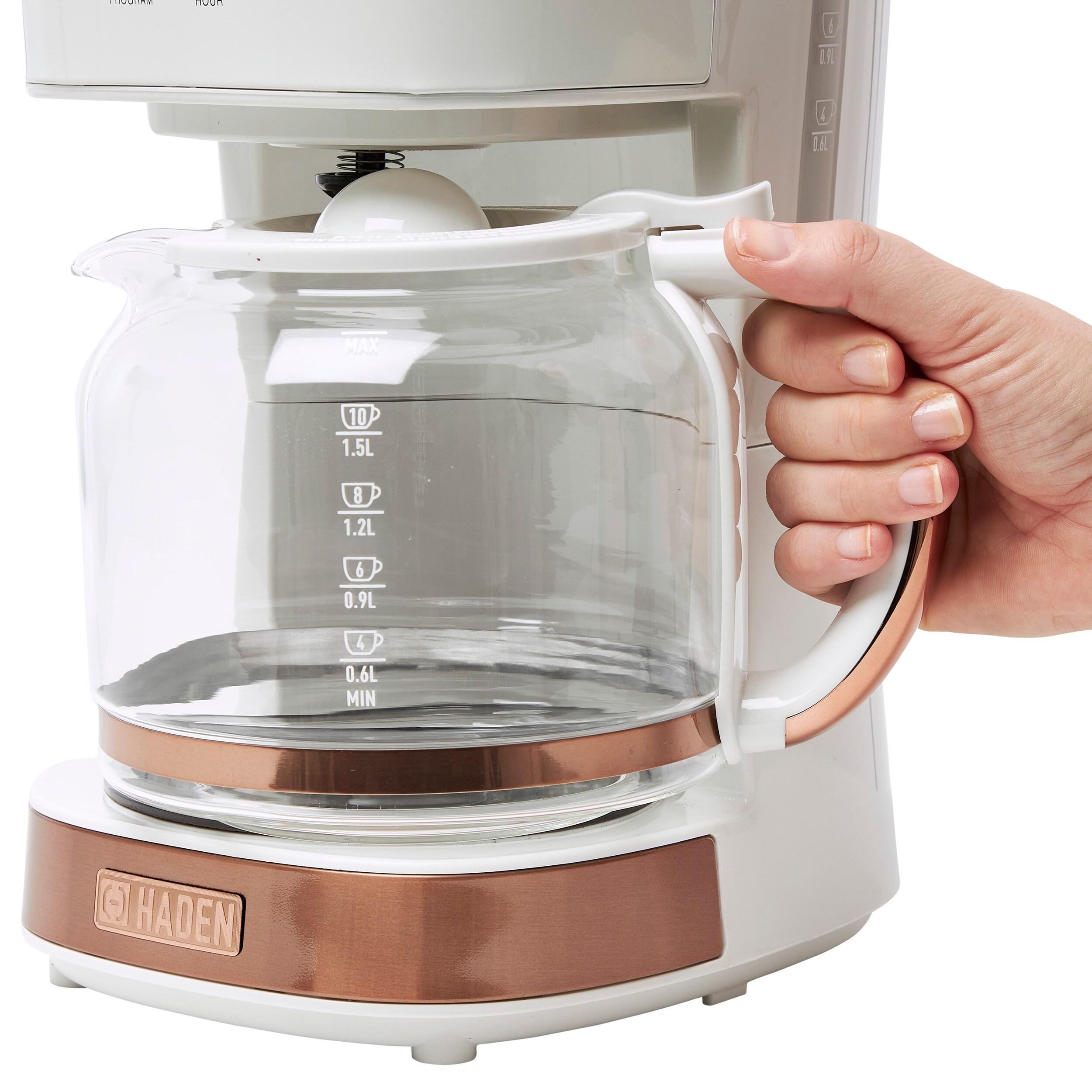 HADEN Heritage Ivory and Copper 12-Cup Programmable Coffee Maker