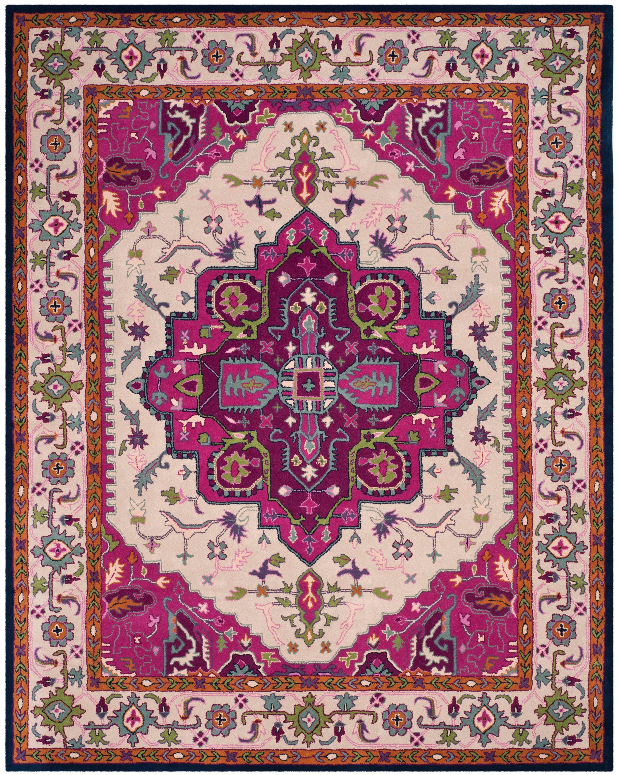 Bellagio BLG541 Hand Tufted Area Rug - Ivory/Pink - 8'9"x11'9" - Safavieh..