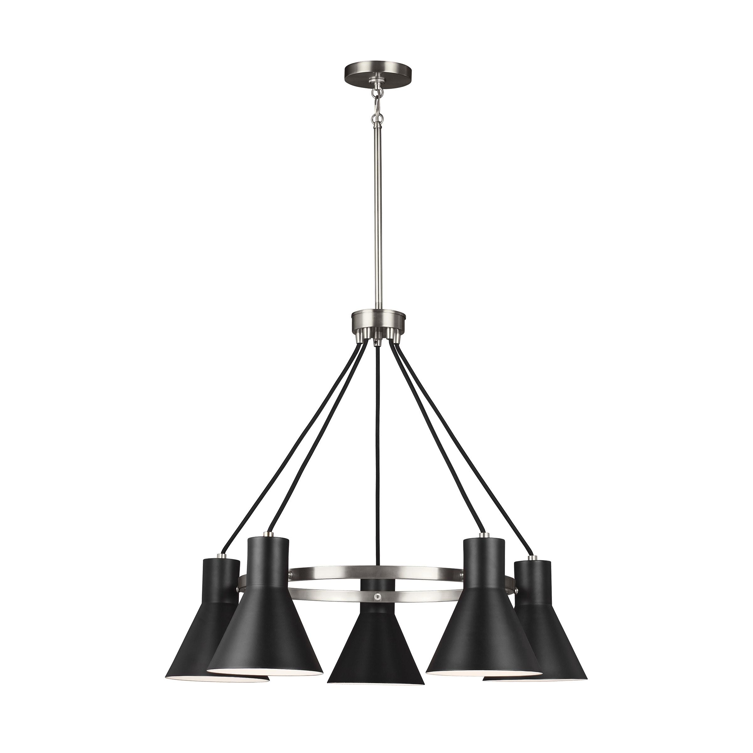 Generation Lighting Towner 5 -Light Brushed Nickel Transitional For Use in Dining Rooms, Foyers, Kitchens, Living Rooms Chandelier