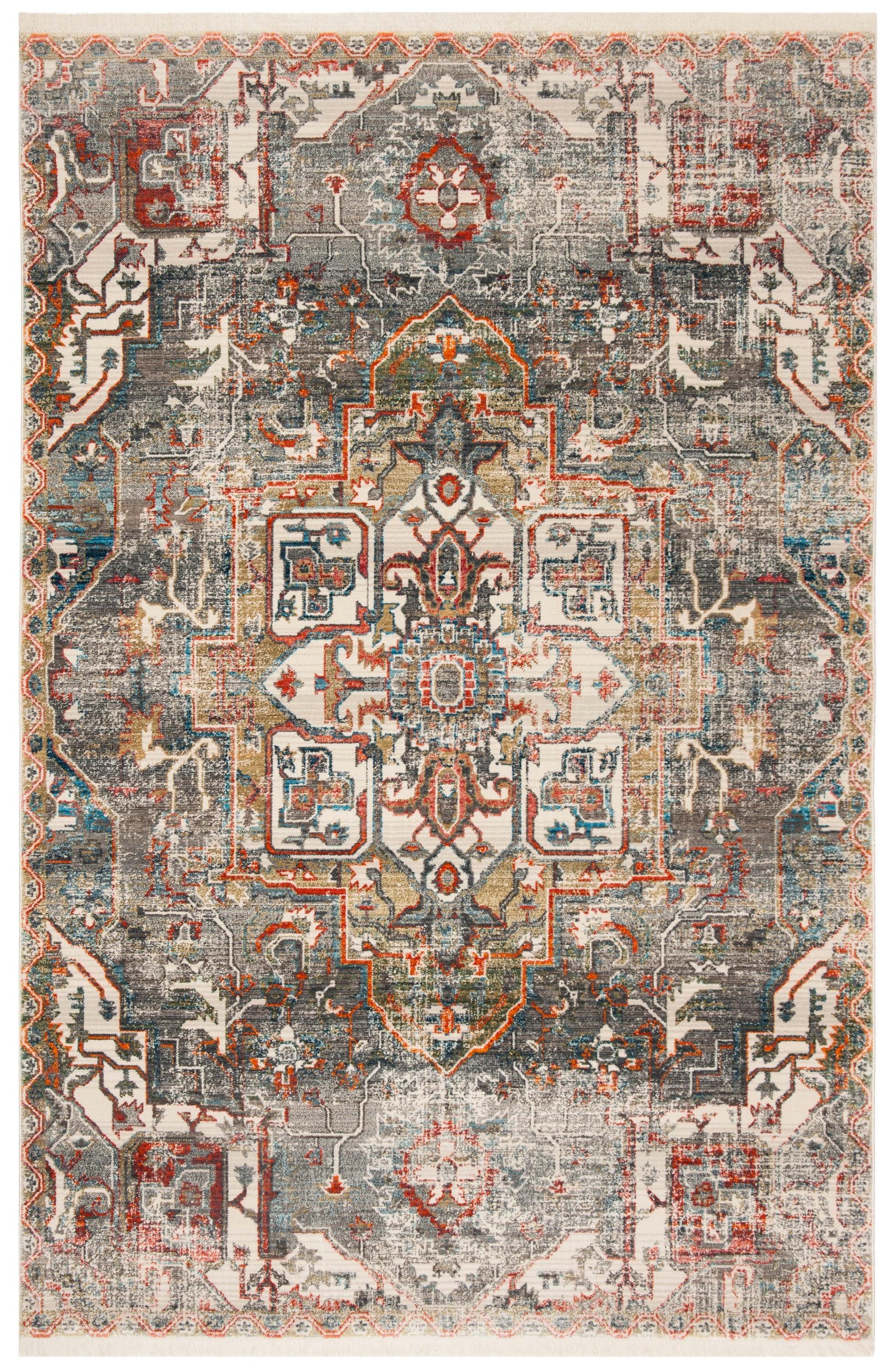 Vintage Persian VTP475 Power Loomed Indoor Area Rug - Charcoal/Olive - 5'x7'6" - Safavieh