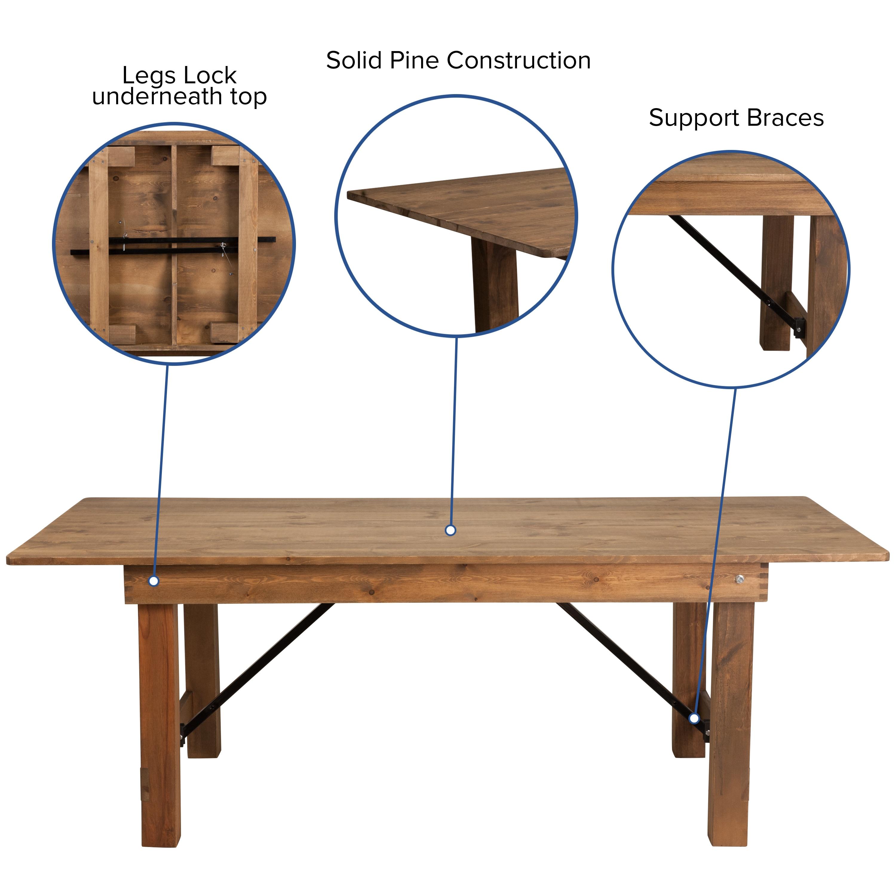 HERCULES Series Folding Farm Table and Four Bench Set