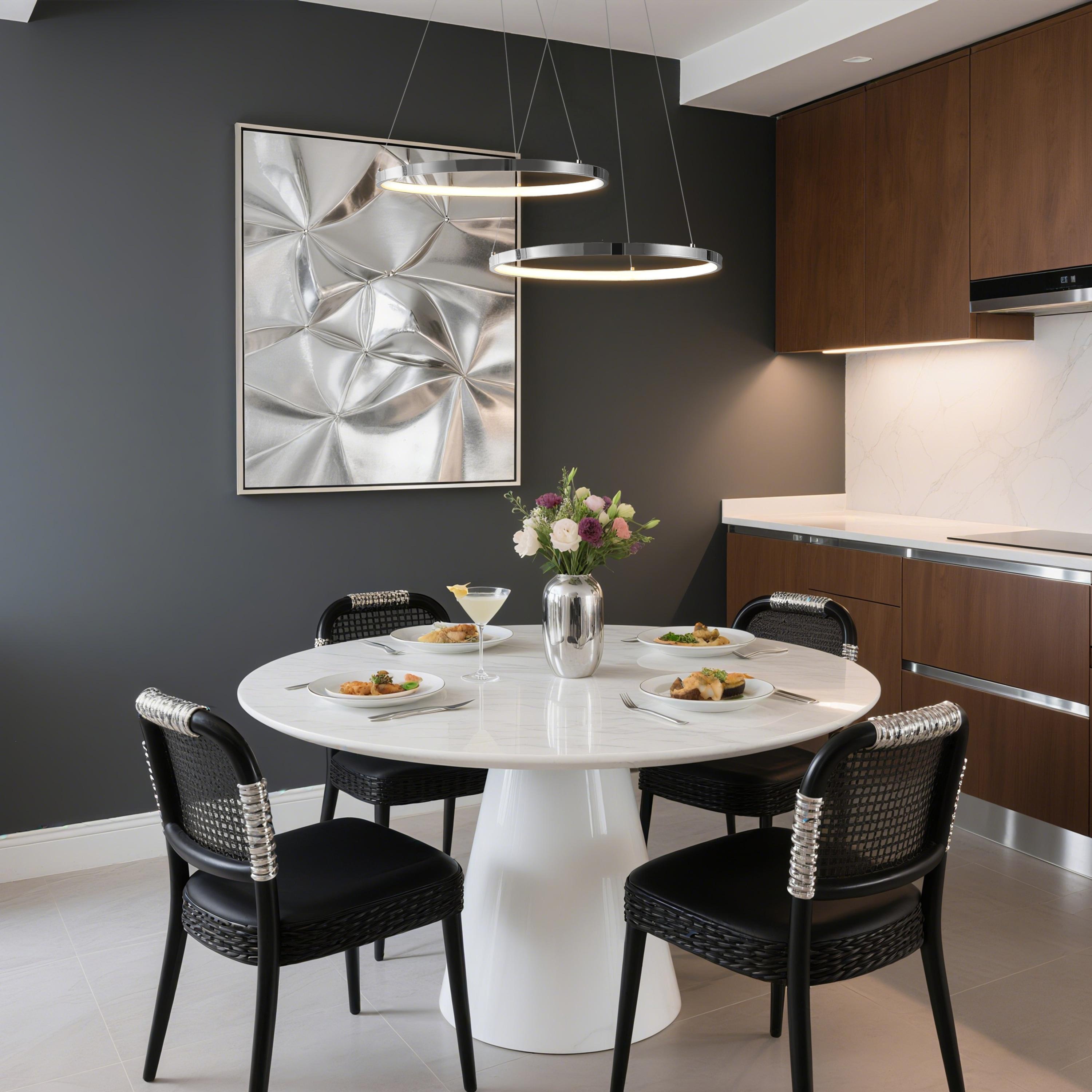 Bradley 15.75 in. 1-Light Integrated LED Chrome Modern Contemporary Metal Round Pendant