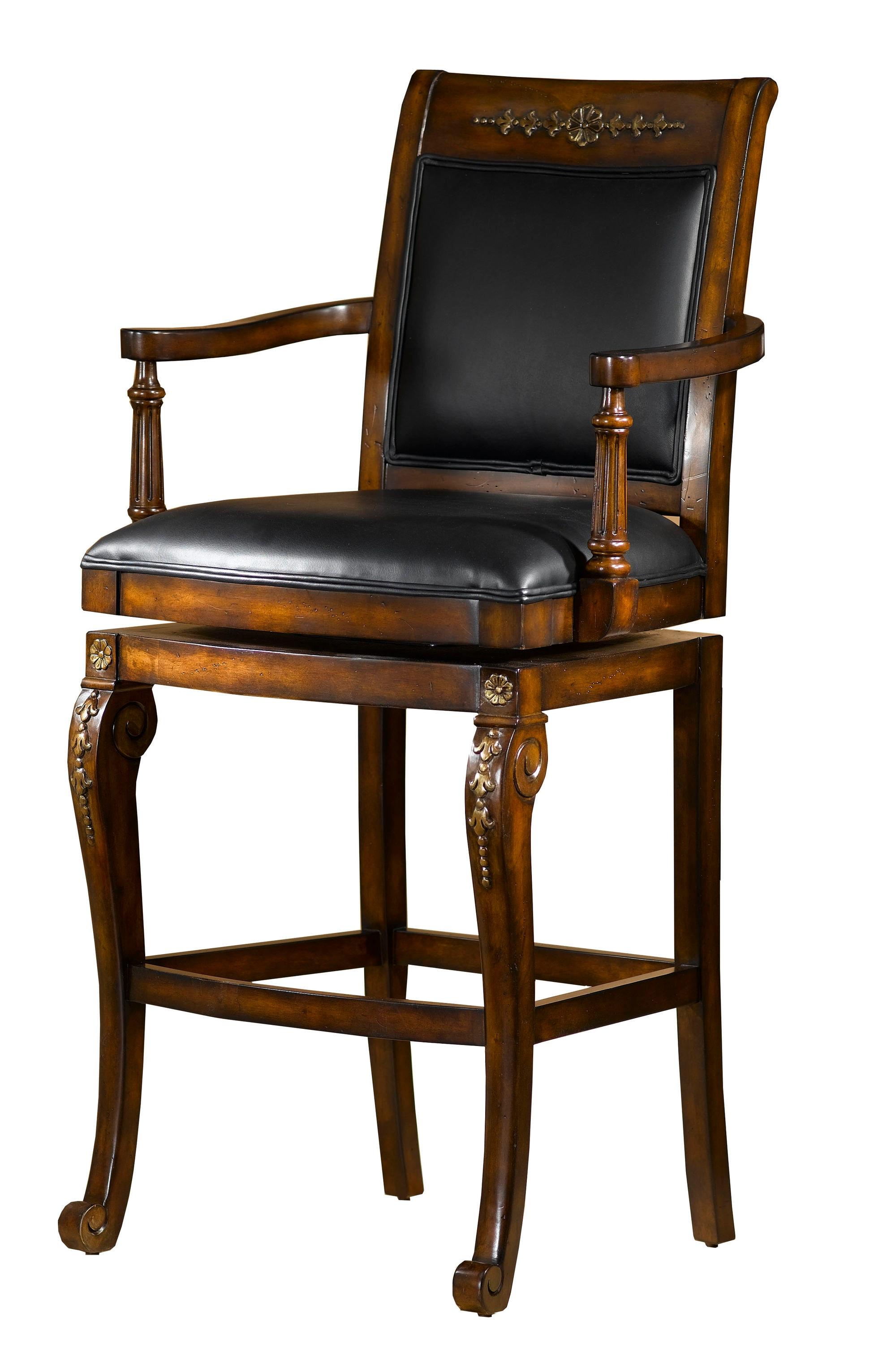 Hillsdale Furniture Douglas Wood Counter Height Return Swivel Stool, Distressed Cherry with Gold Highlights