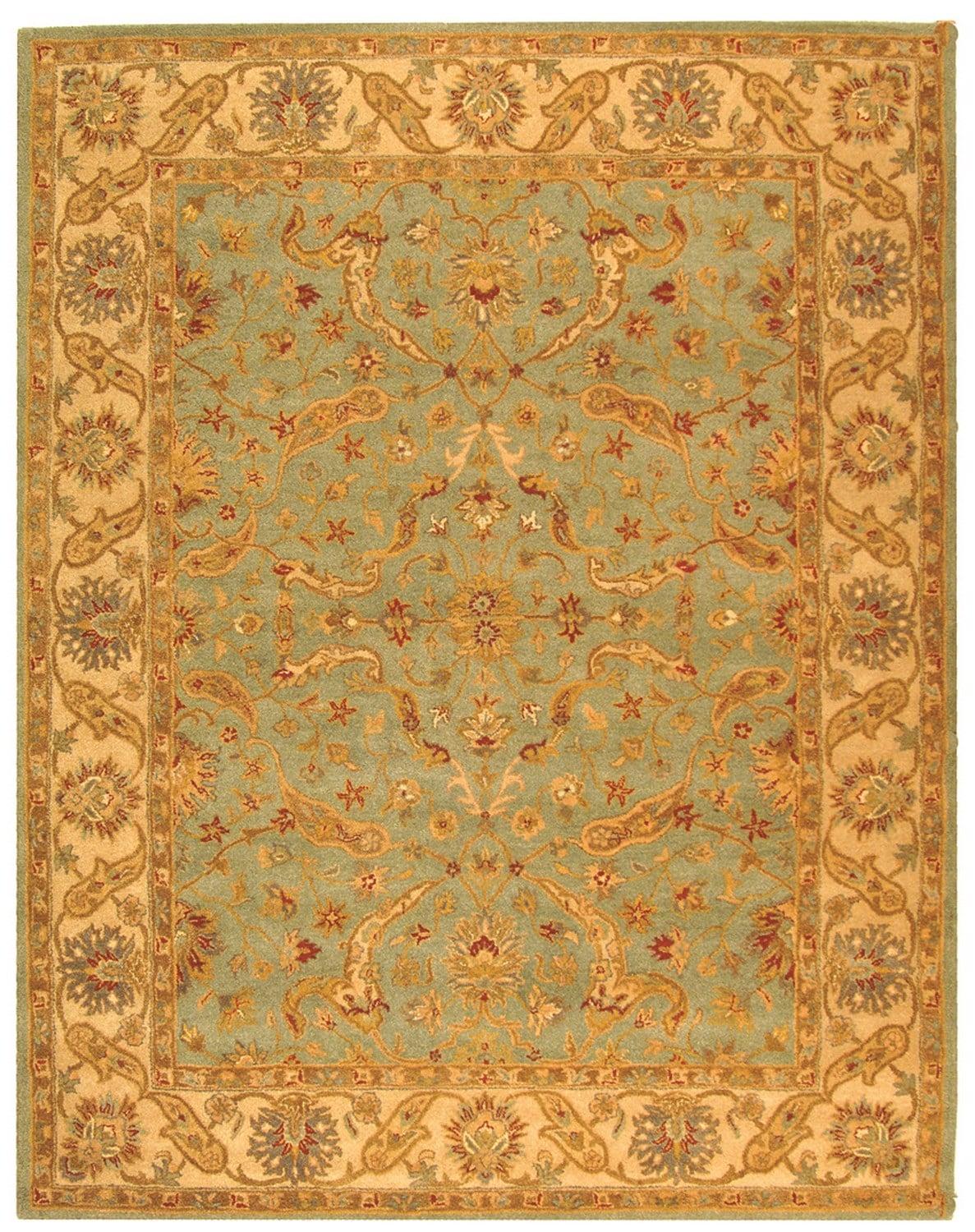 Antiquity AT311 Hand Tufted Area Rug - Teal/Beige - 7'6"x9'6" - Safavieh.